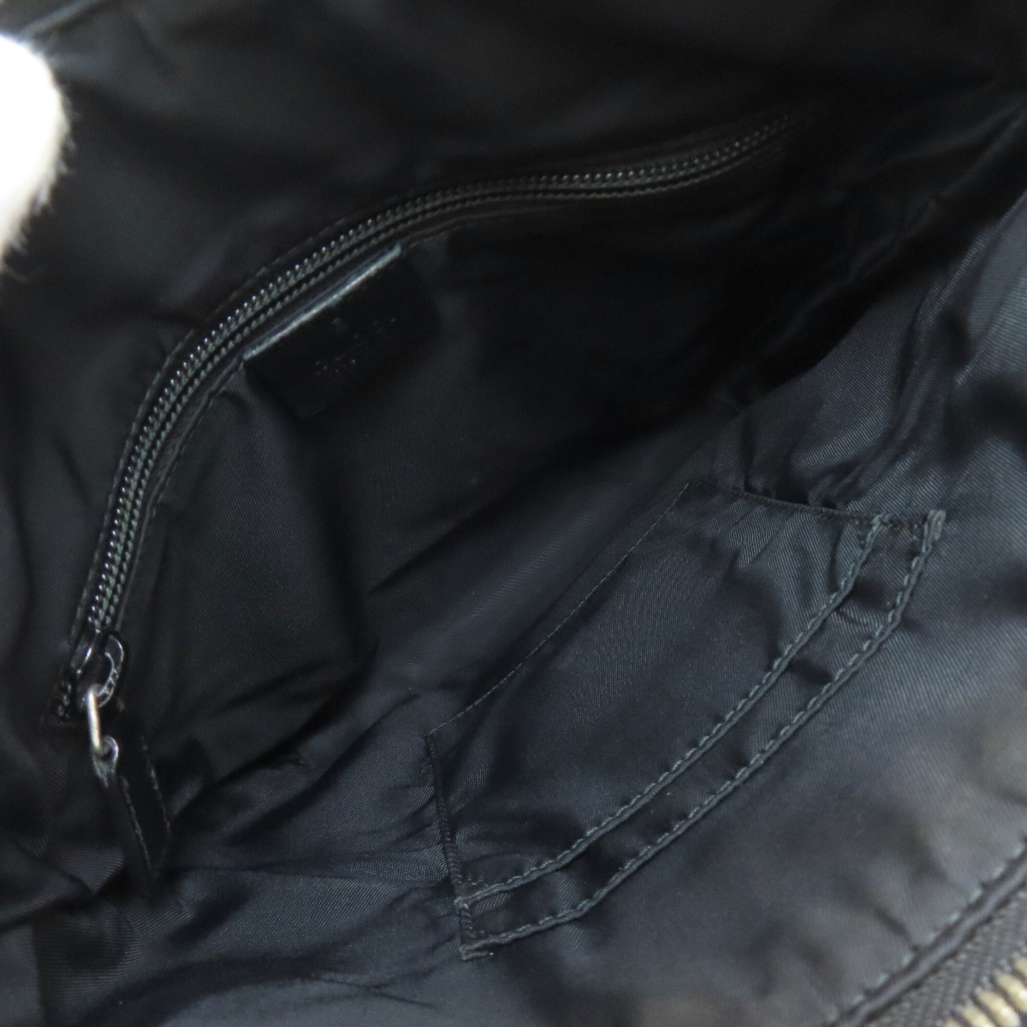 Gucci Sherry Line Black Canvas Leather Shoulder Bag (Pre-Owned)