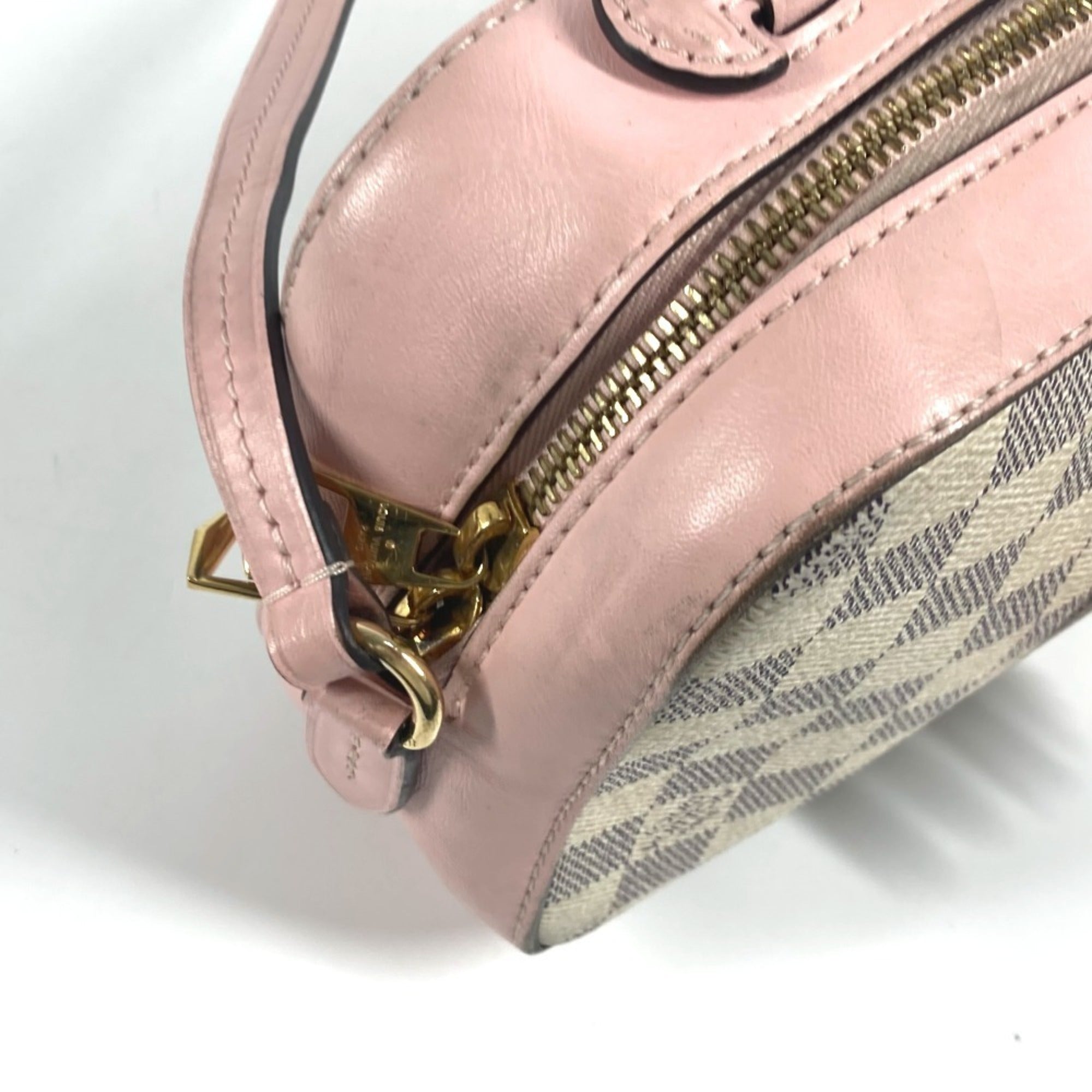 Louis Vuitton Pink White Damier Azur Pochette Shoulder Bag