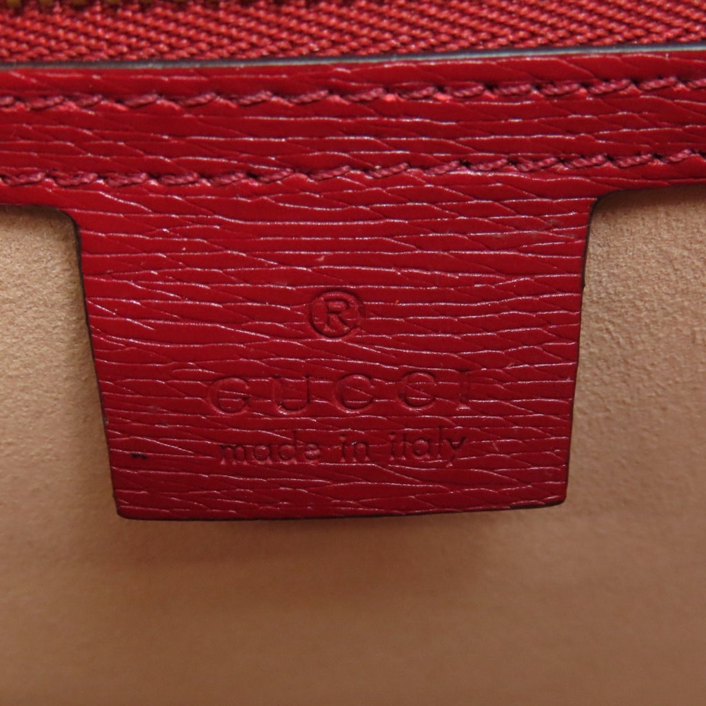 Gucci Red Color Leather Shoulder Bag (Pre-Owned)