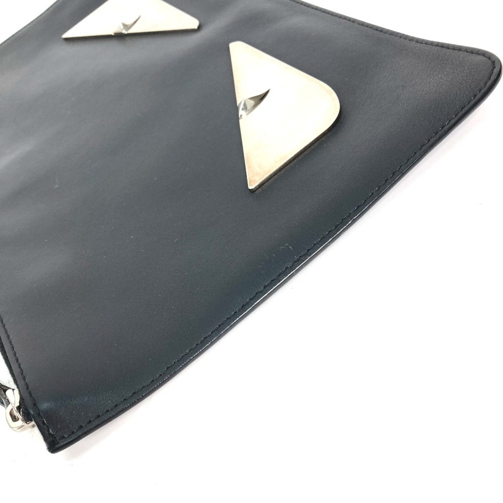 Fendi Black Leather Clutch Bag