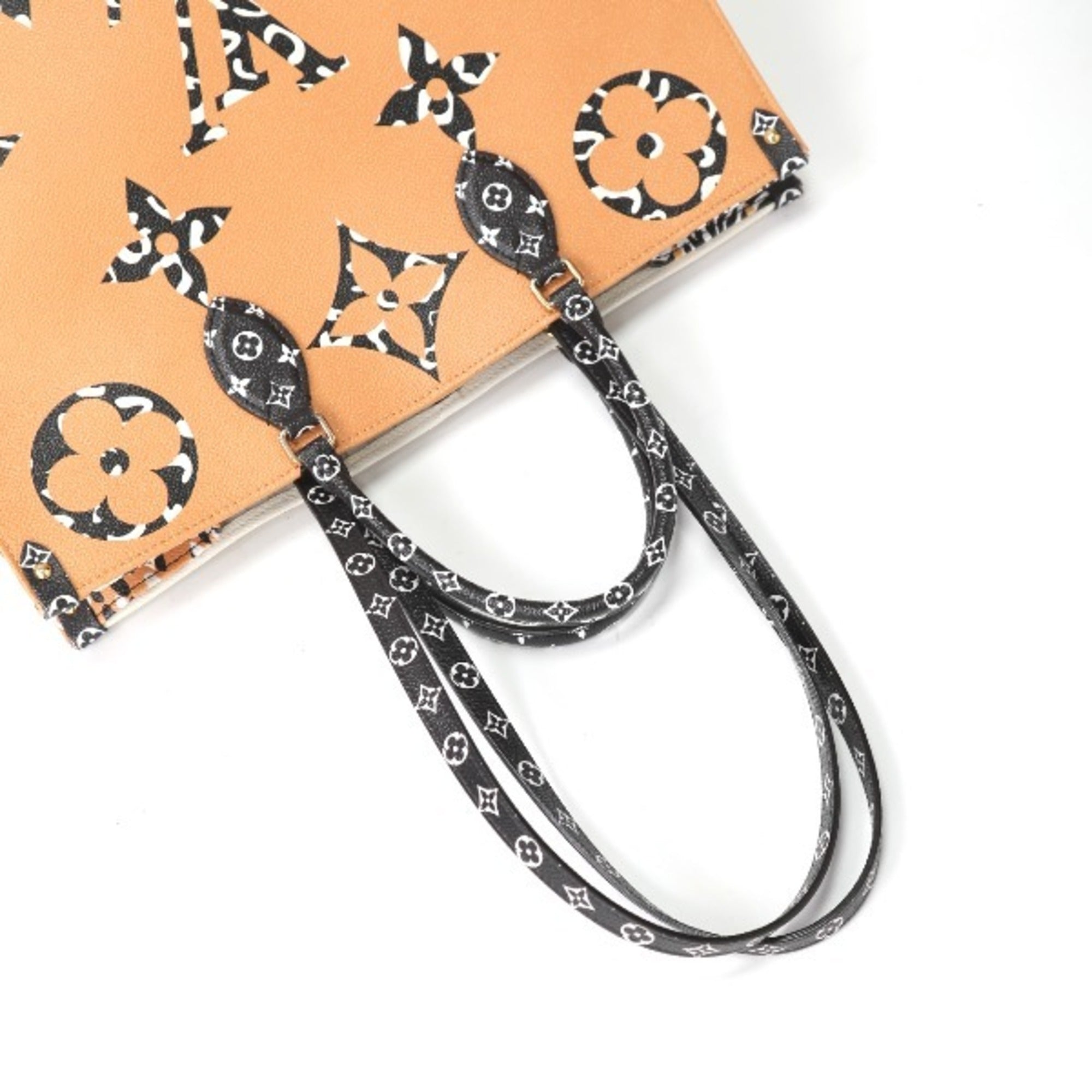 Louis Vuitton Orange White Tote Bag