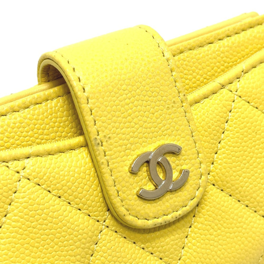 Chanel Yellow Leather Coin Purse/Coin Case