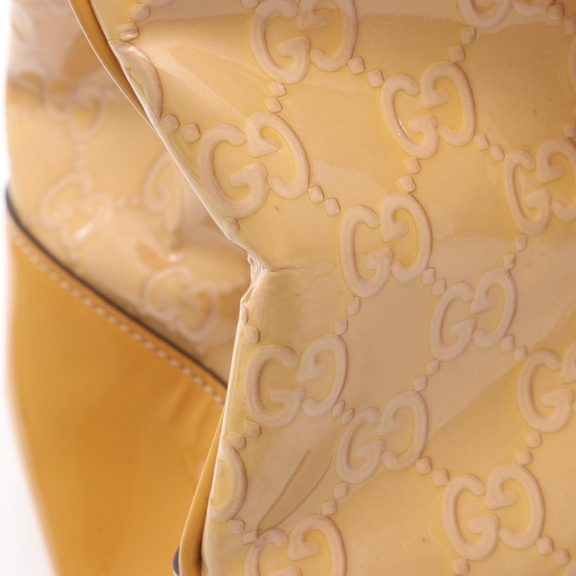 Gucci Yellow Patent Leather Handbag Tote Bag (Pre-Owned)