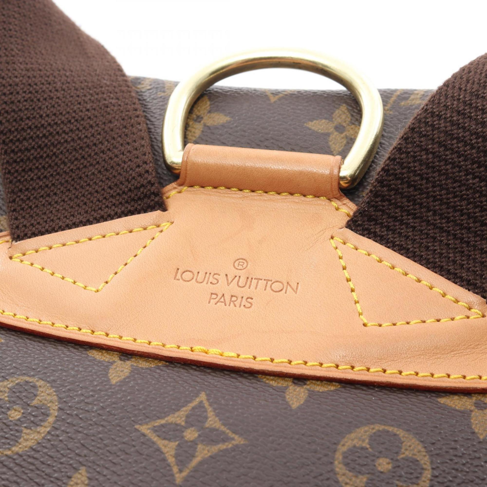 Louis Vuitton Brown Coated Canvas Leather Backpack Handbag