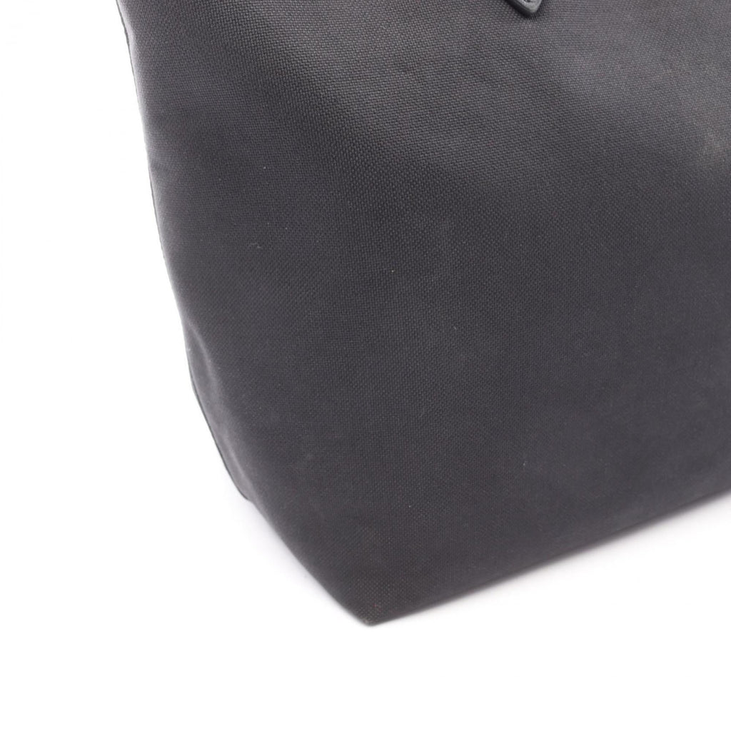 Prada Black Canvas Leather Tote Bag