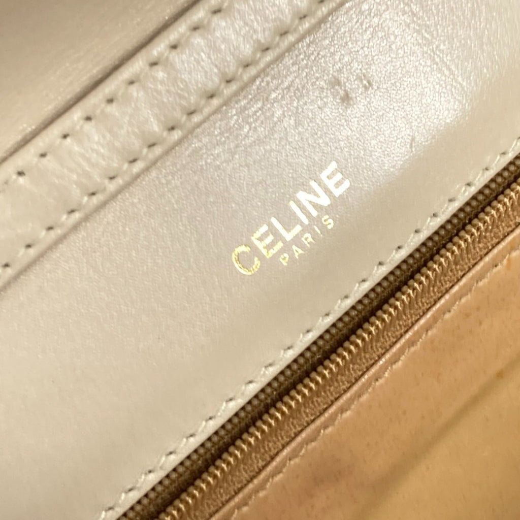 Celine Beige Leather Shoulder Bag