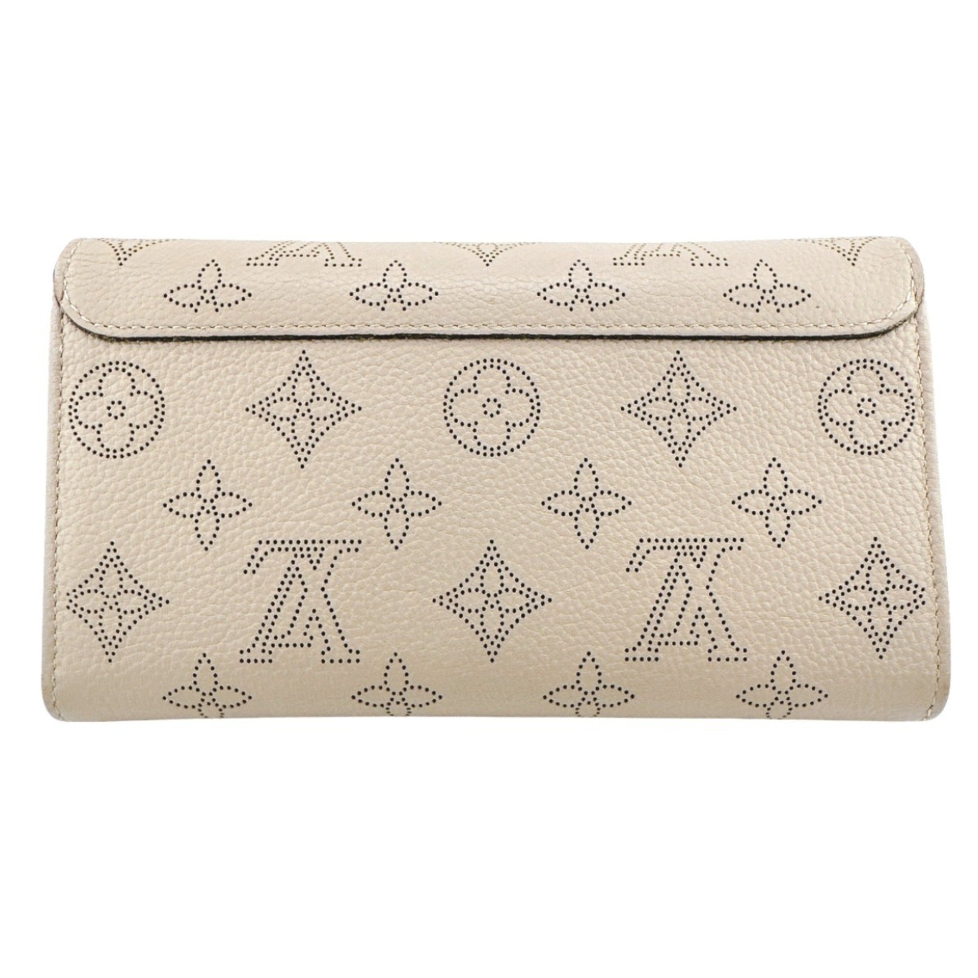Louis Vuitton Beige Galle Monogram Mahina Leather Long Wallet (Tri-Fold)
