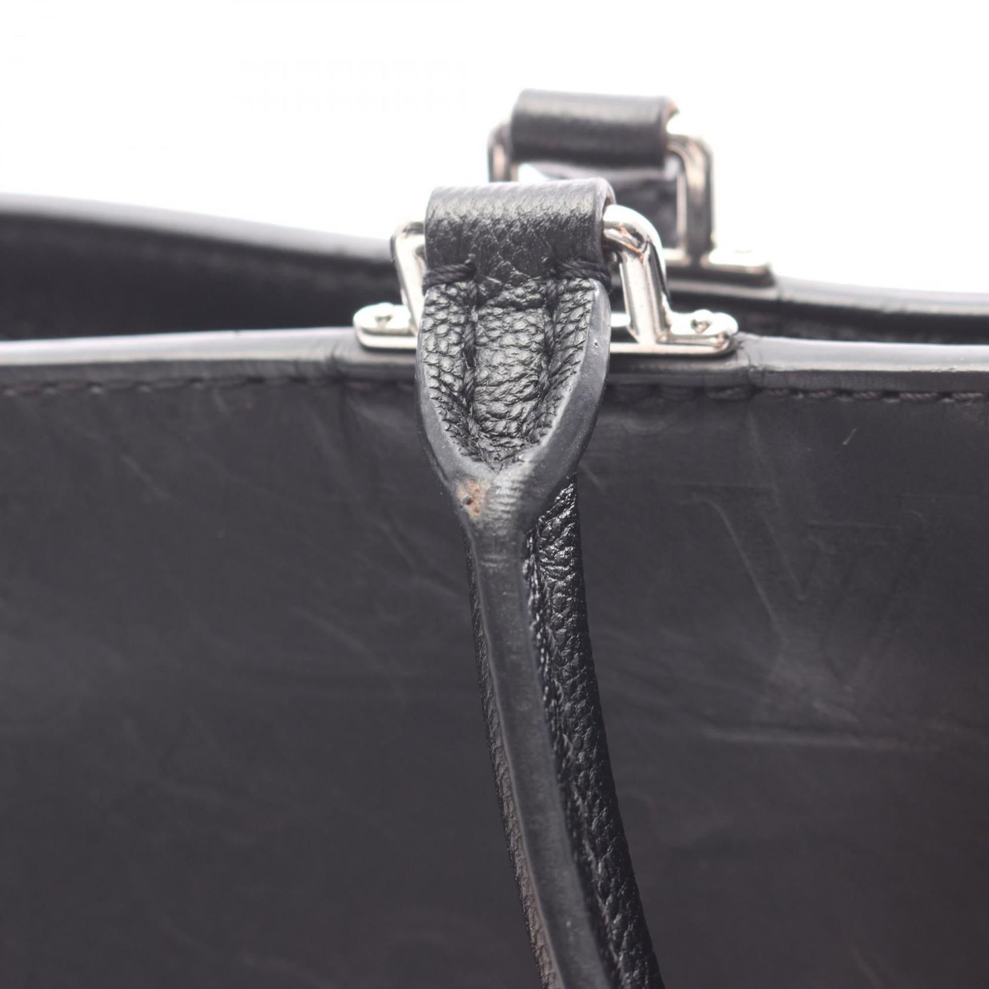 Louis Vuitton Black Leather Tote Bag