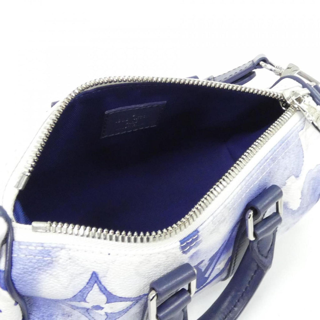 Louis Vuitton Blue Coated Canvas Boston Bag