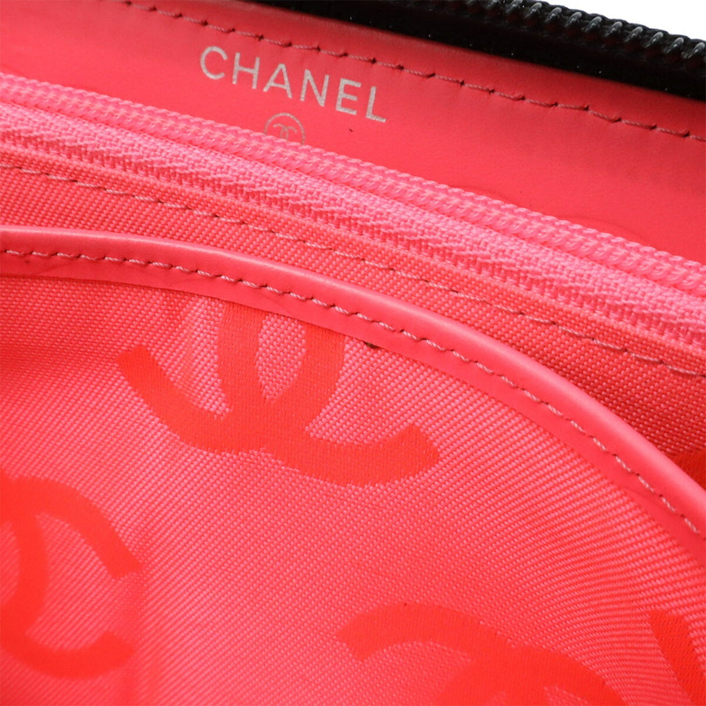 Chanel Black Pink Leather Long Wallet (Bi-Fold)
