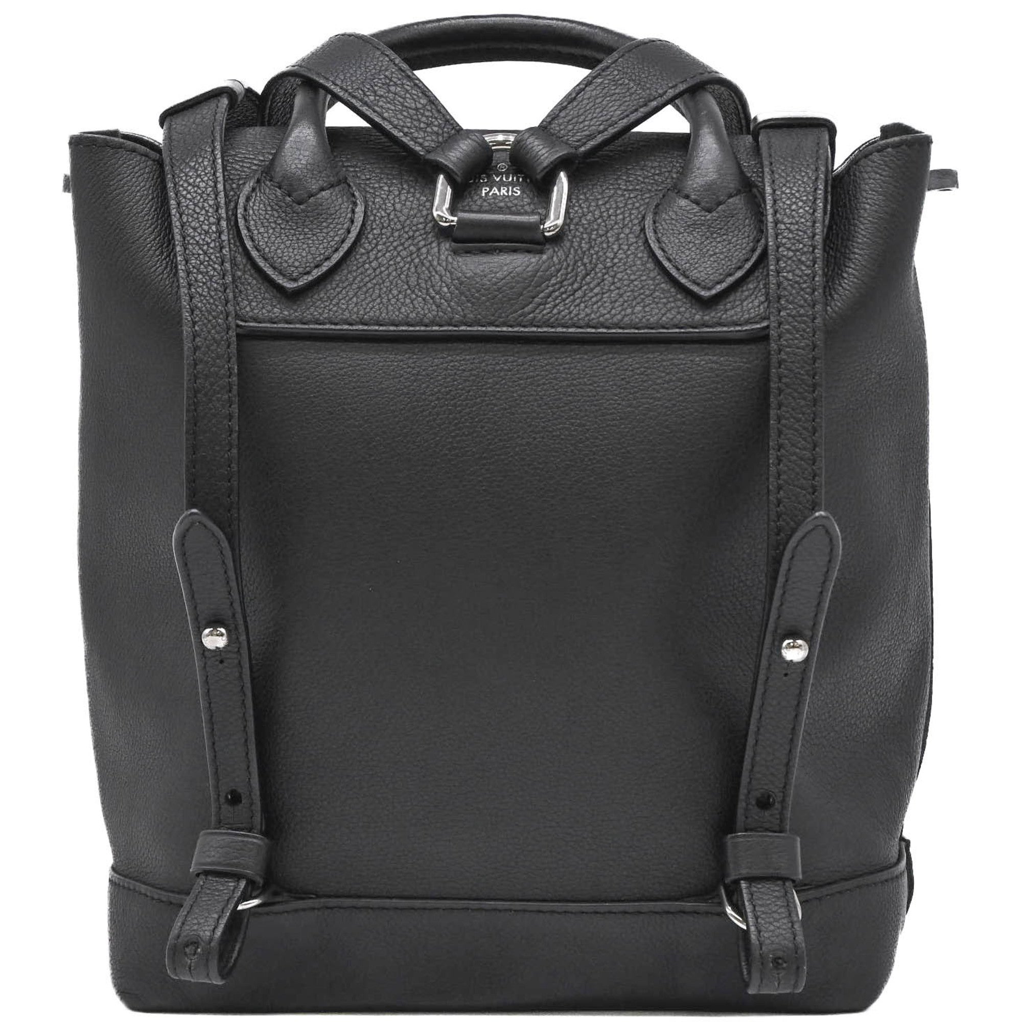Louis Vuitton Black Leather Backpack
