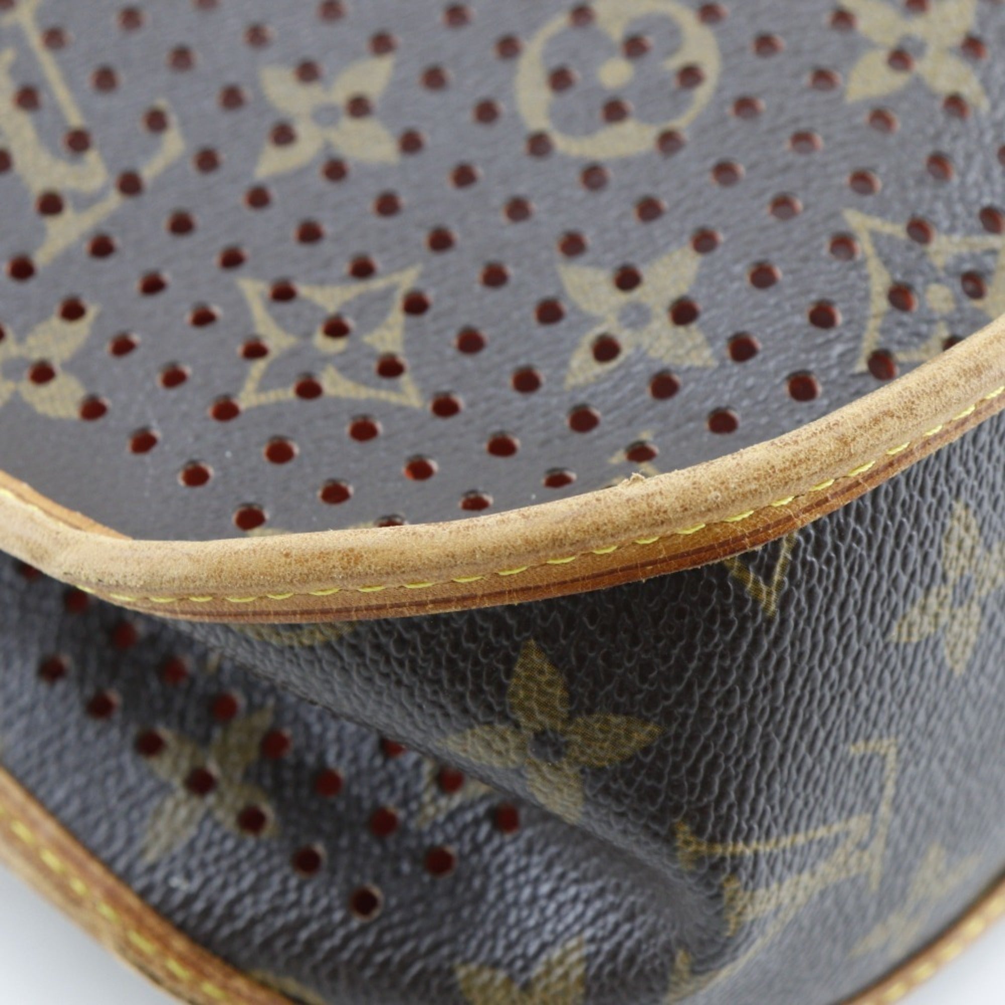 Louis Vuitton Brown Galle Orange Monogram Perforated Shoulder Bag