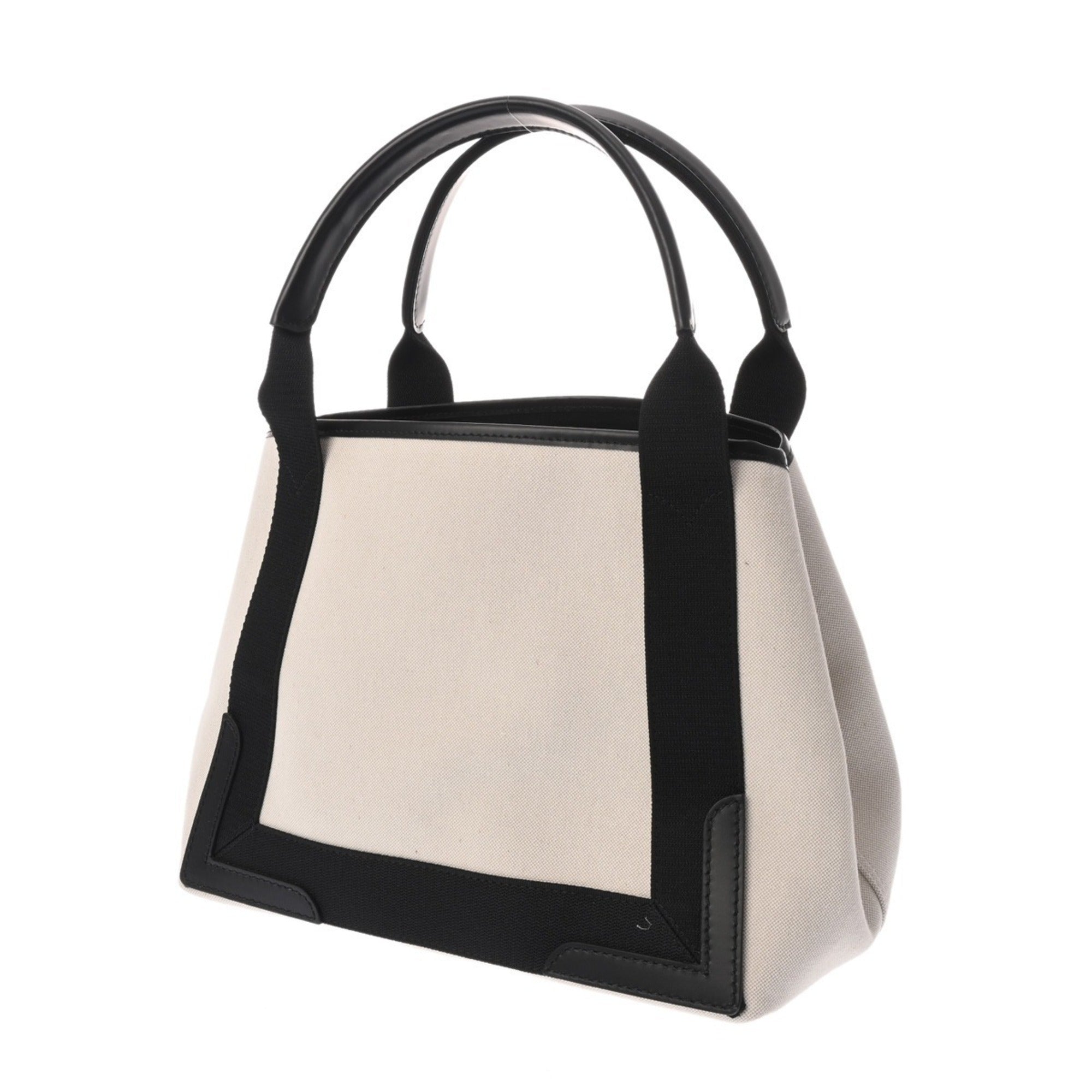 Balenciaga Black White Canvas Leather Hand