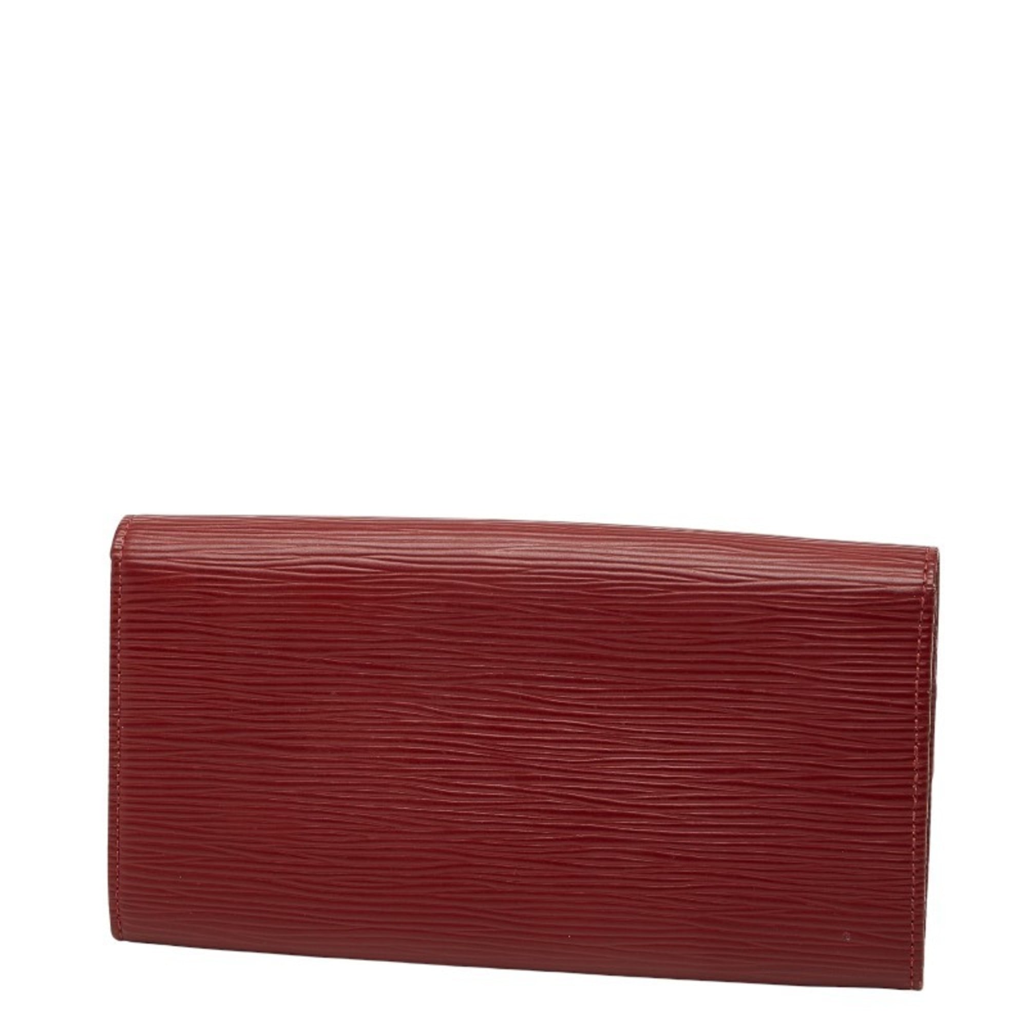 Louis Vuitton Red Color Cuir Ombre Leather Wallet