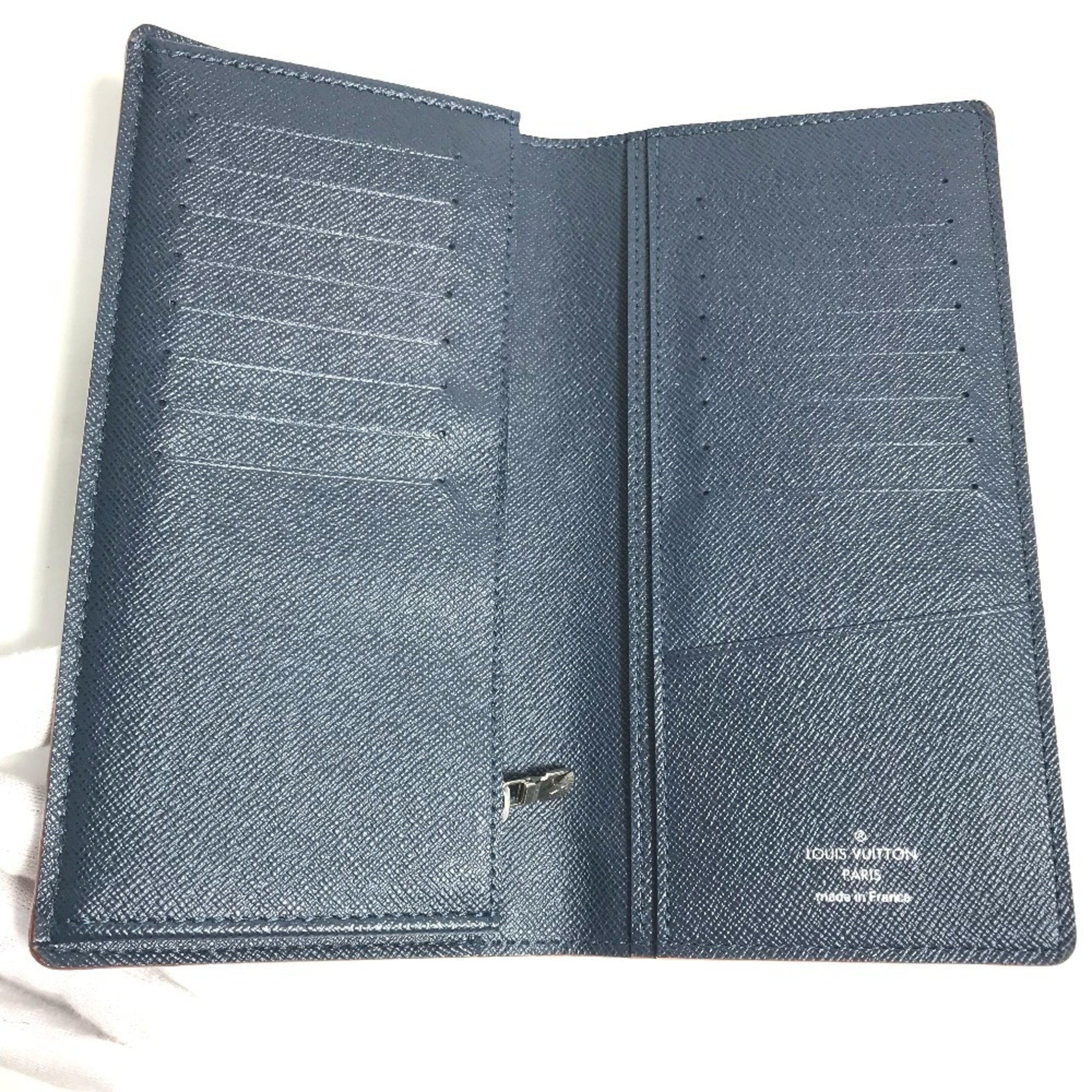 Louis Vuitton Taiga Blue Ocean Taiga Leather Long Wallet