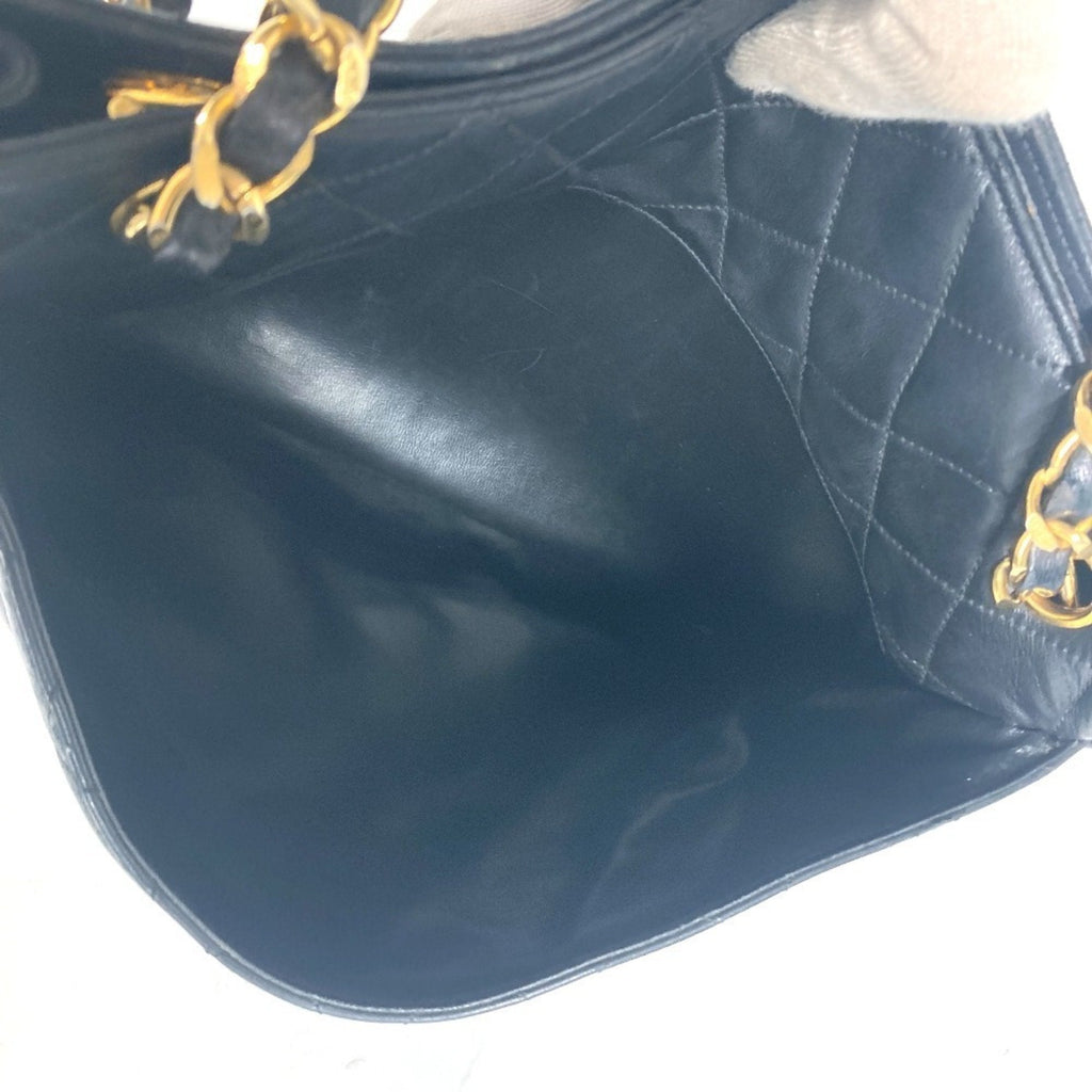 Chanel Black Gold Leather Shoulder Bag Tote Bag