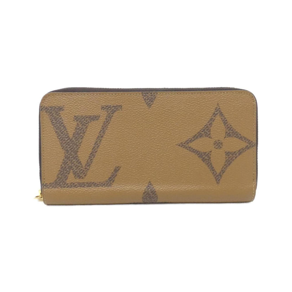 Louis Vuitton Beige Brown Brown Coated Canvas Long Wallet