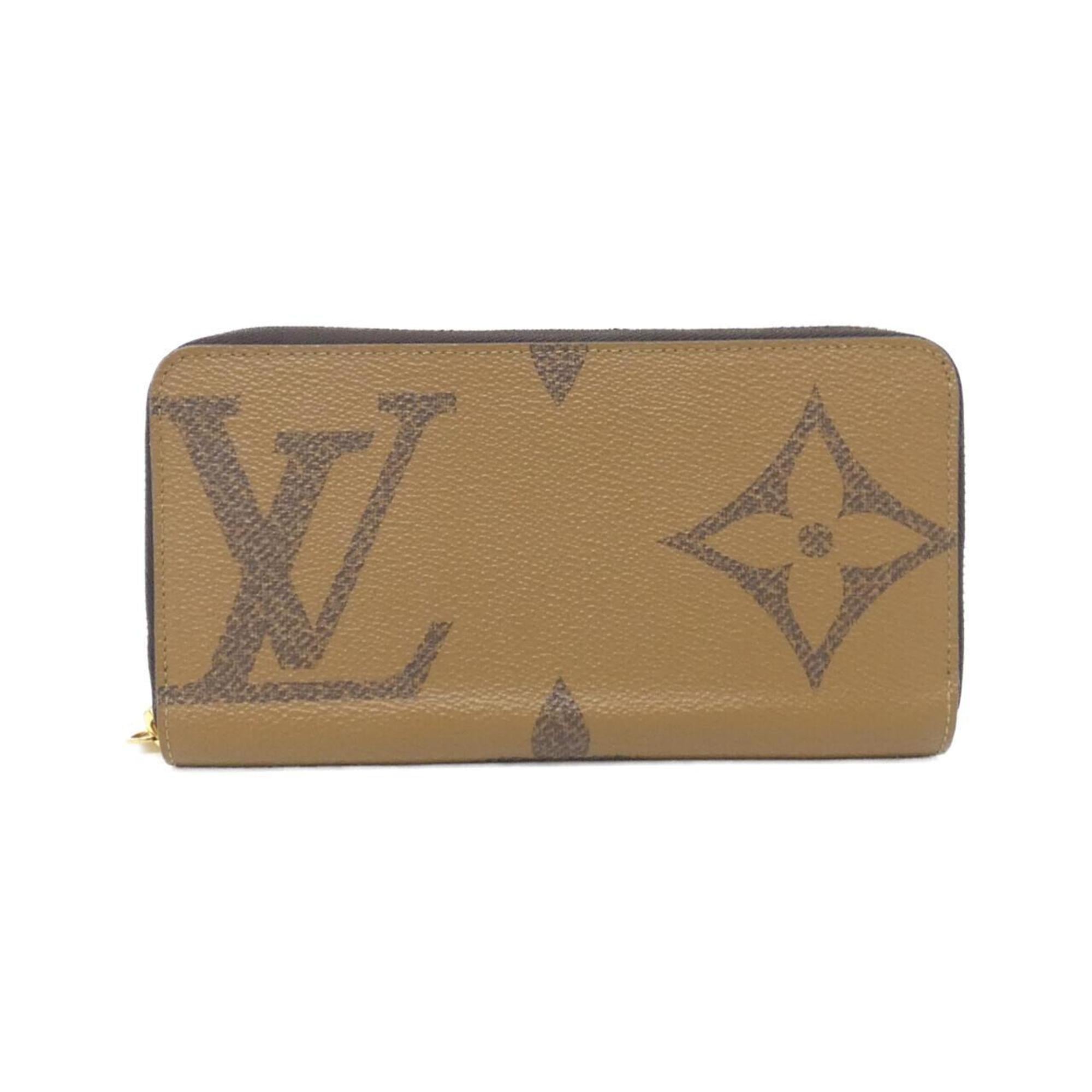 Louis Vuitton Beige Brown Brown Coated Canvas Long Wallet