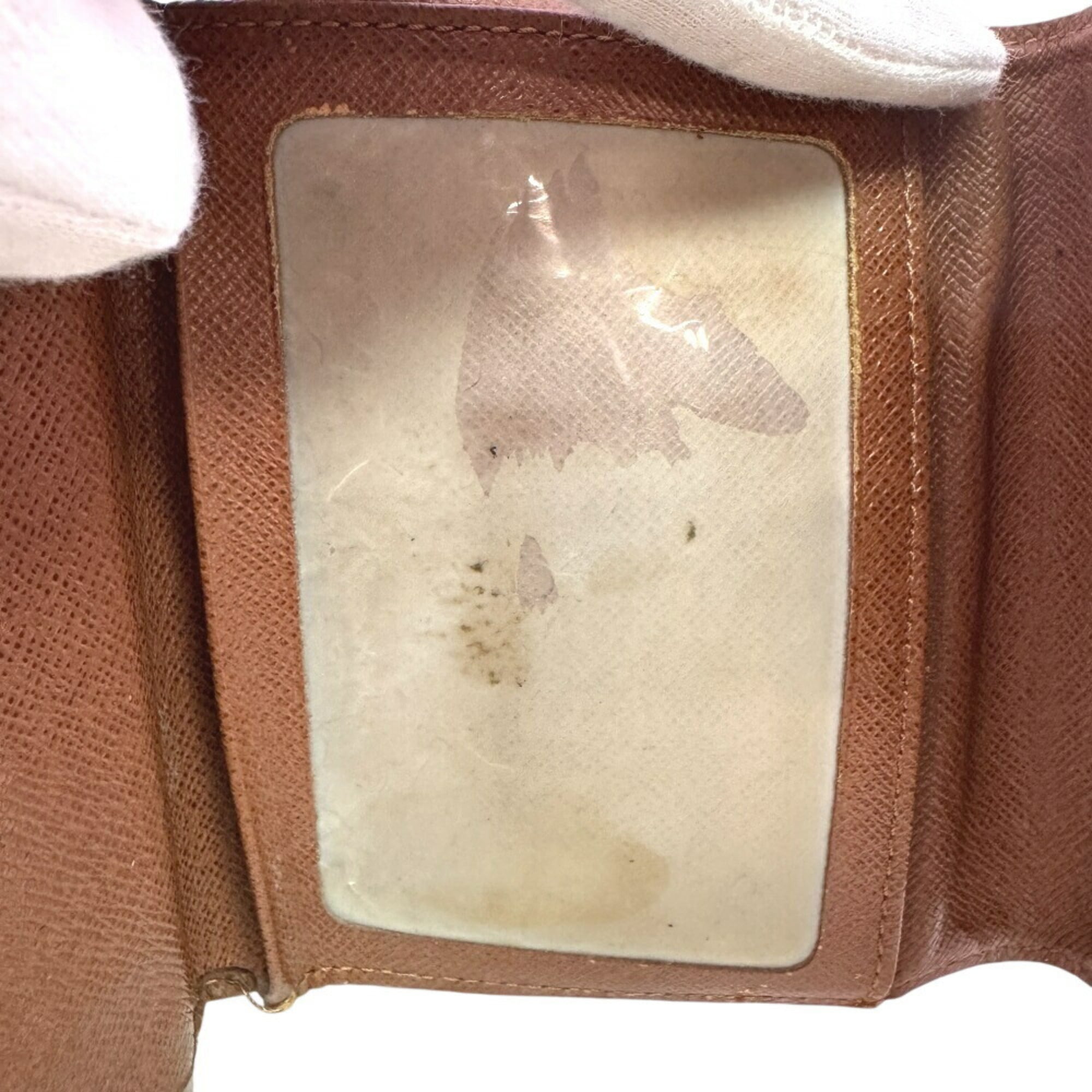 Louis Vuitton Brown Leather Wallet (Tri-Fold)