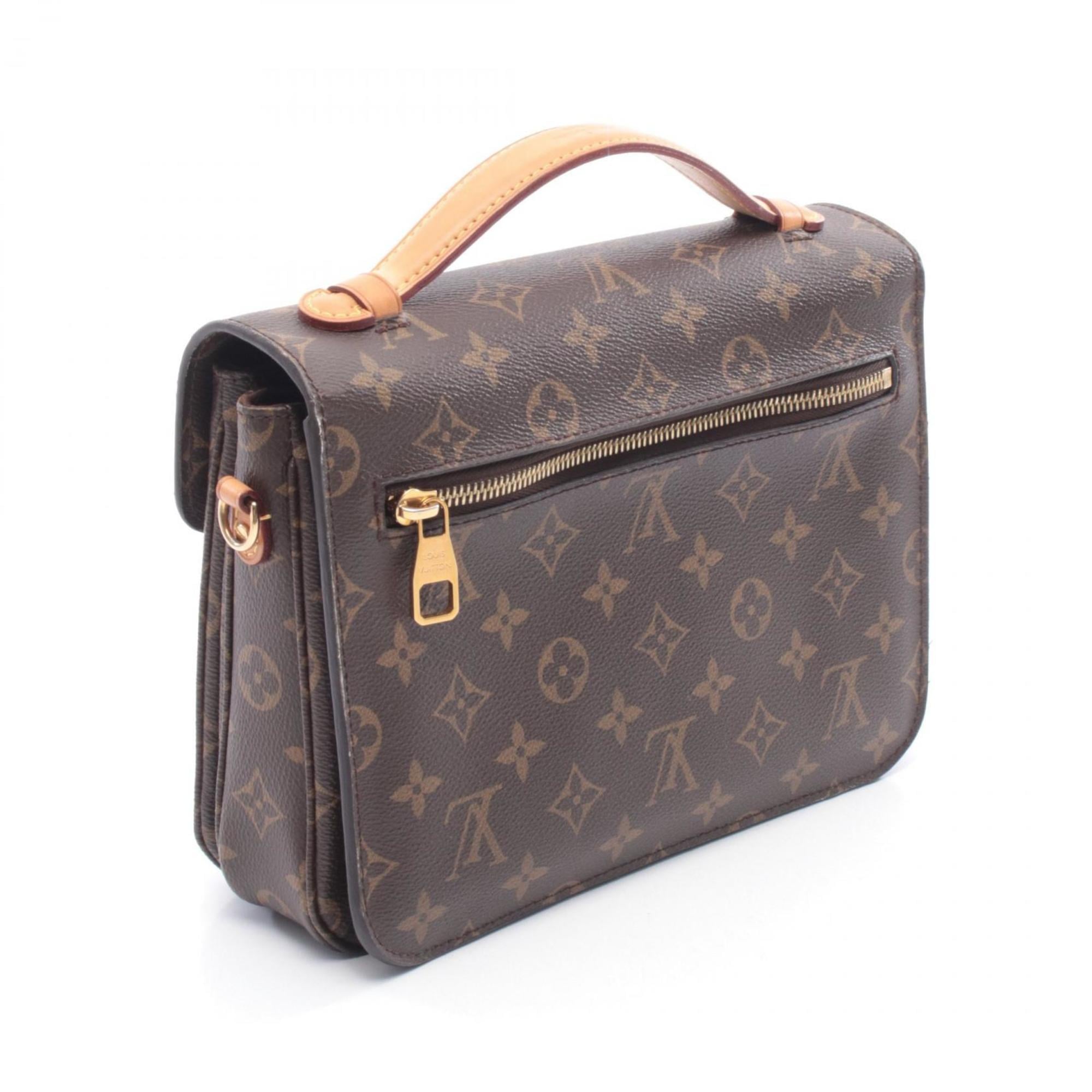 Louis Vuitton Brown Monogram Coated Canvas Leather Handbag Pochette