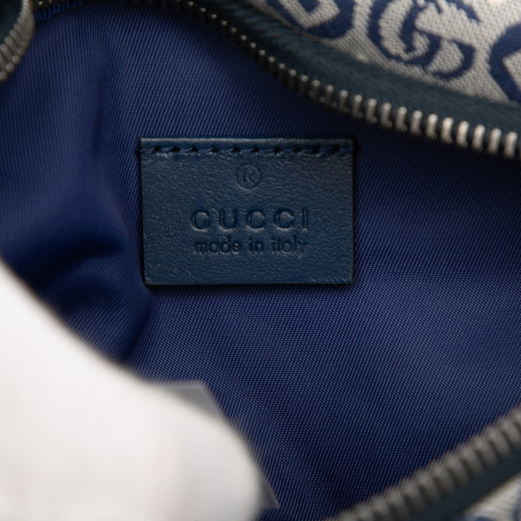 Gucci Multi-Color Navy Canvas Sling Bag (Pre-Owned)