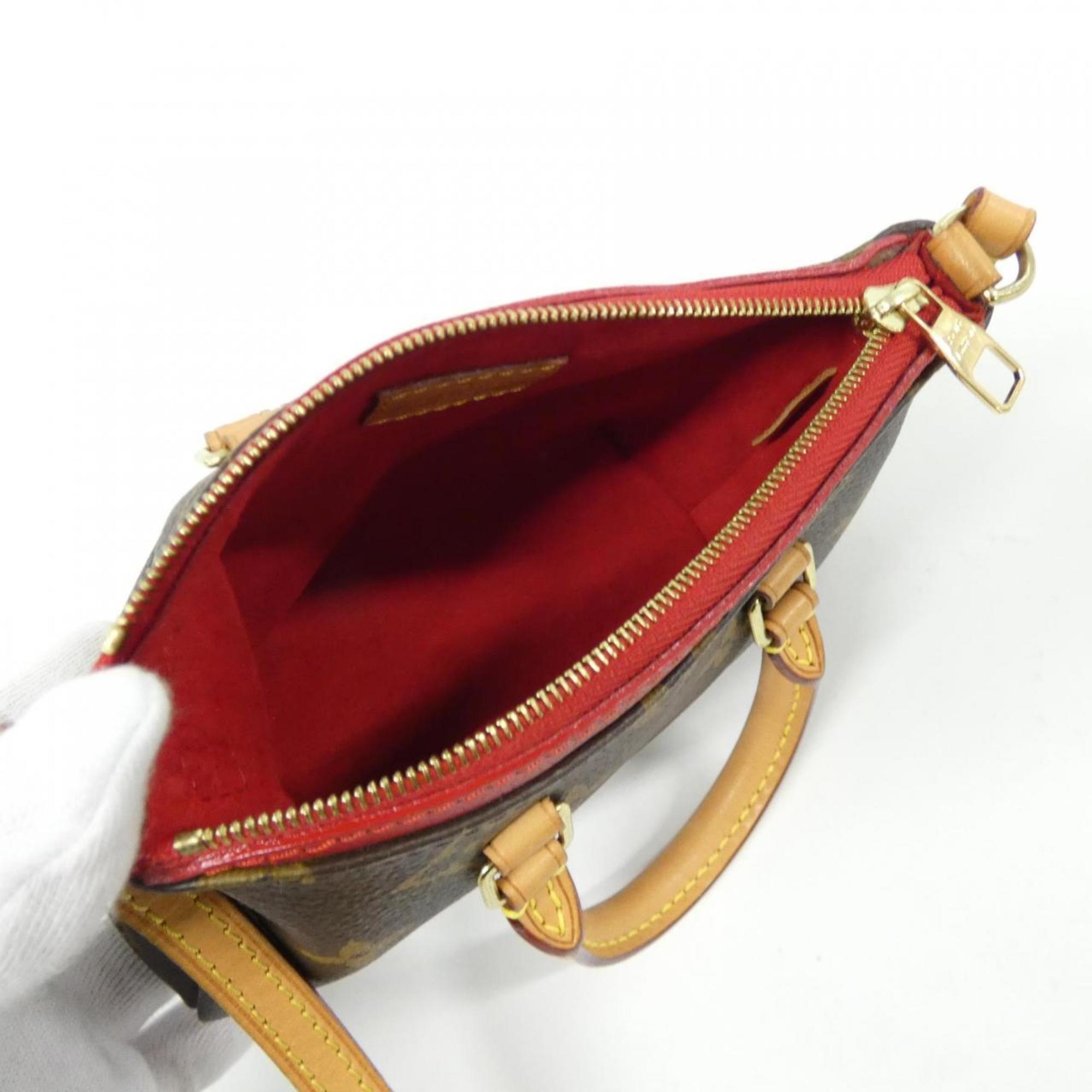 Louis Vuitton Monogram Cerise Marron Coated Canvas Leather Handbag