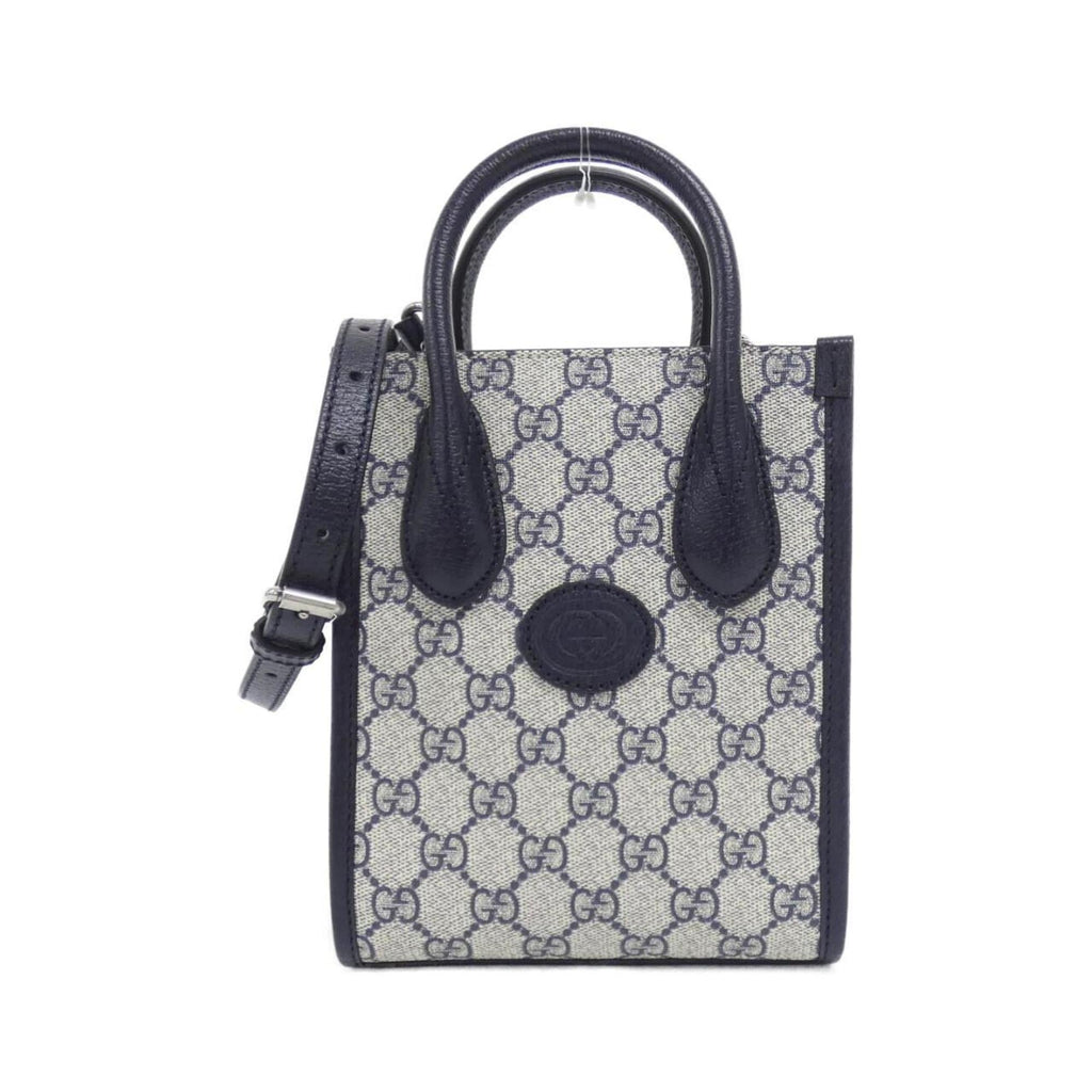 Gucci Beige Blue Gg Supreme Handbag Shoulder Bag (Pre-Owned)