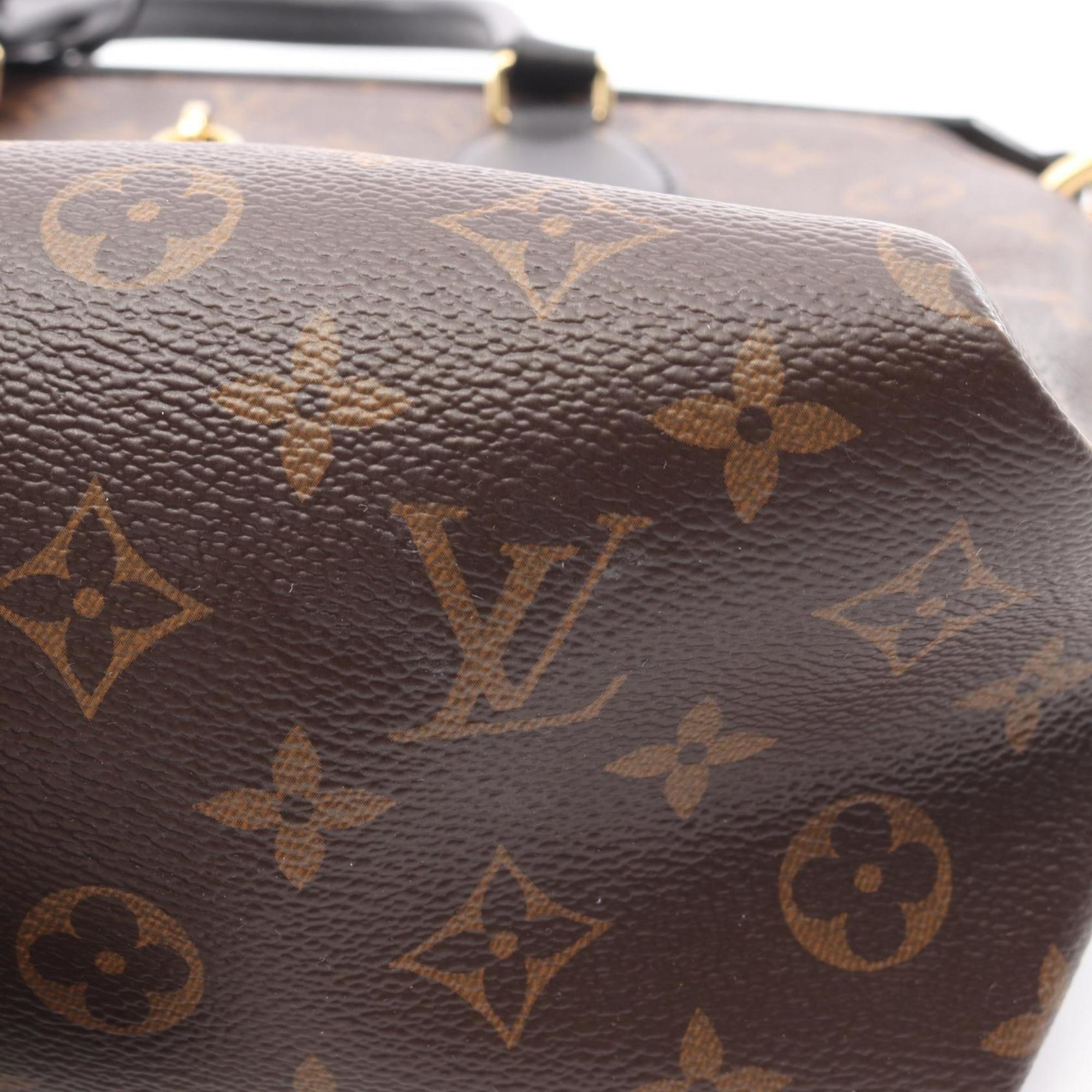 Louis Vuitton Black Brown Noir Pvc Coated Canvas Leather Tote Bag