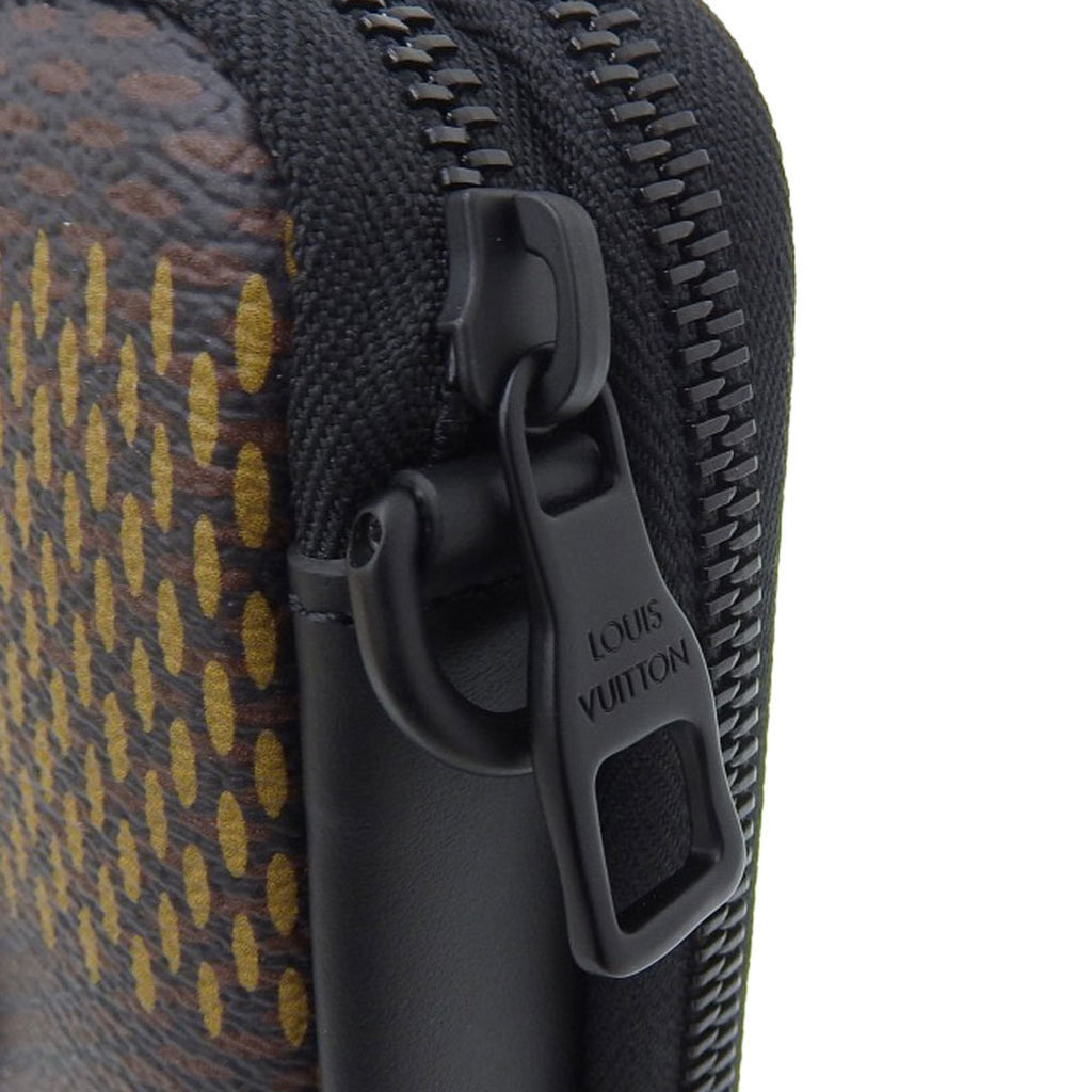 Louis Vuitton Damier Ebene Giant Double Phone Pouch Shoulder Bag Tortoise N40377