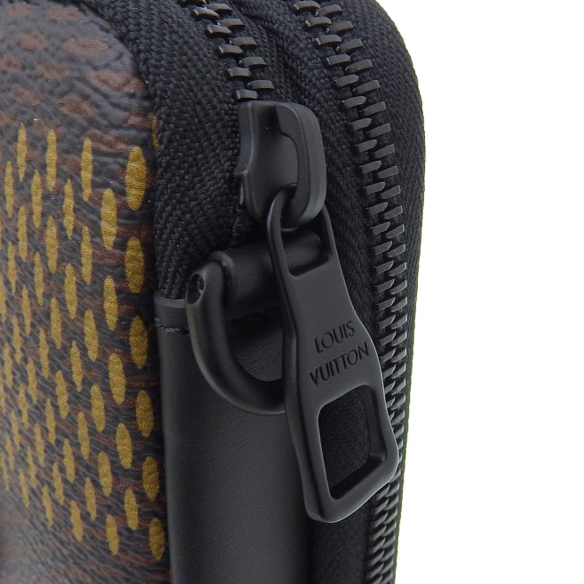 Louis Vuitton Damier Ebene Giant Double Phone Pouch Shoulder Bag Tortoise N40377