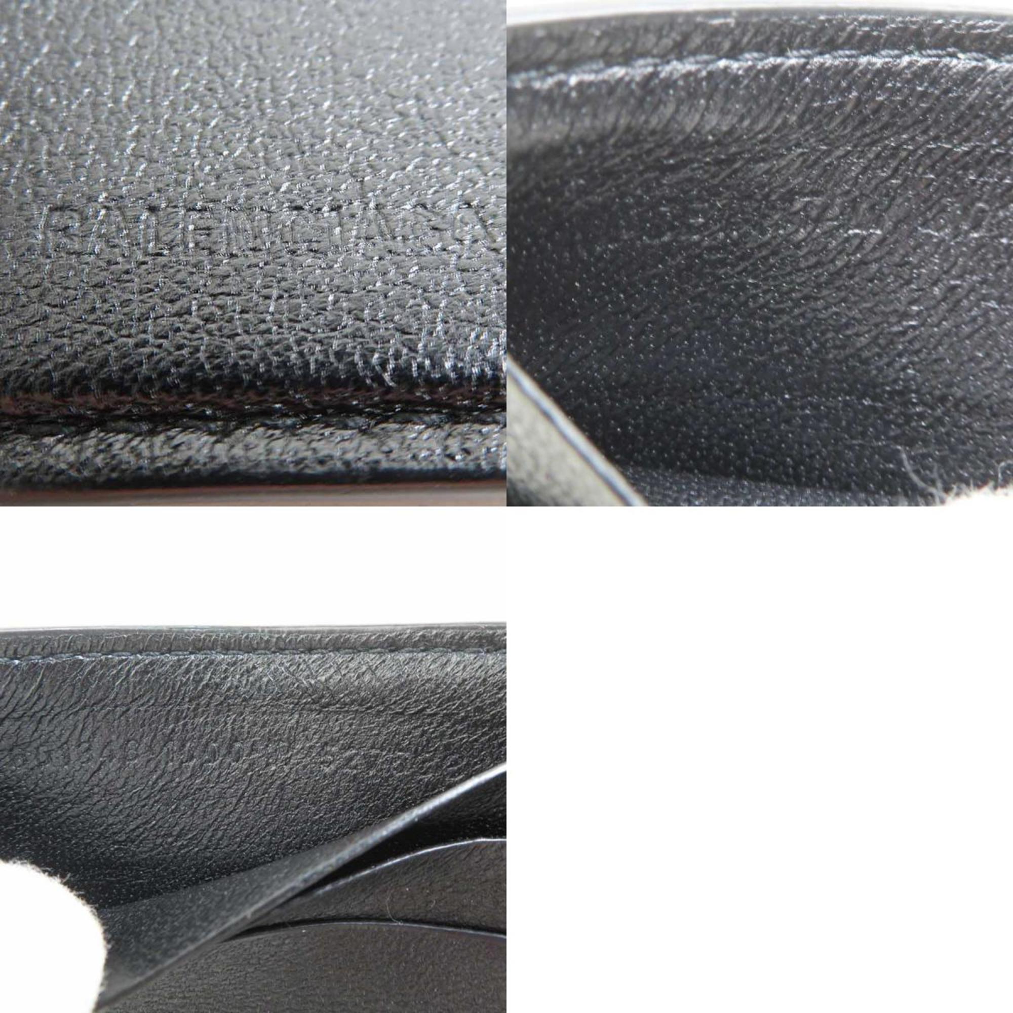 Balenciaga Black Leather Long Bill Wallet (Bi-Fold)