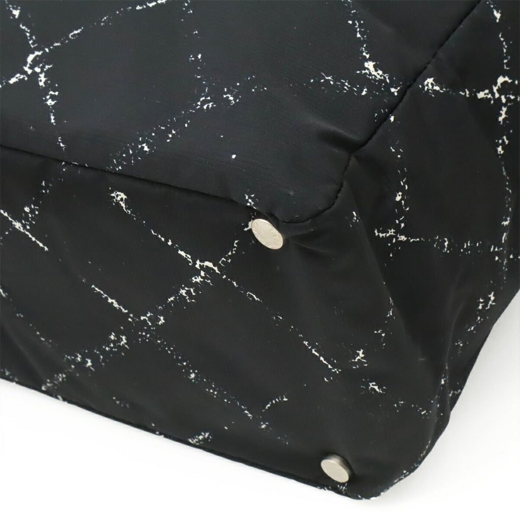 Chanel Black Red Color Nylon Shoulder Bag Tote Bag