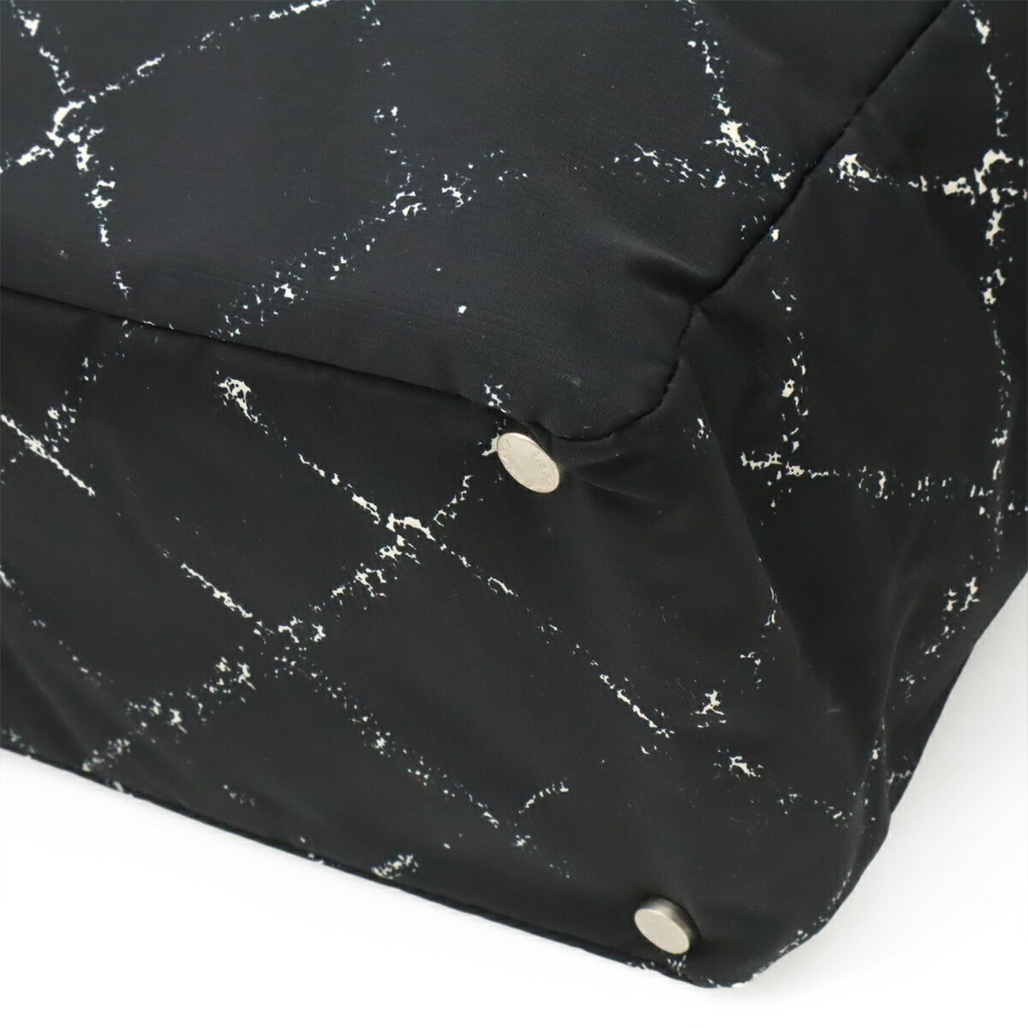 Chanel Black Red Color Nylon Shoulder Bag Tote Bag