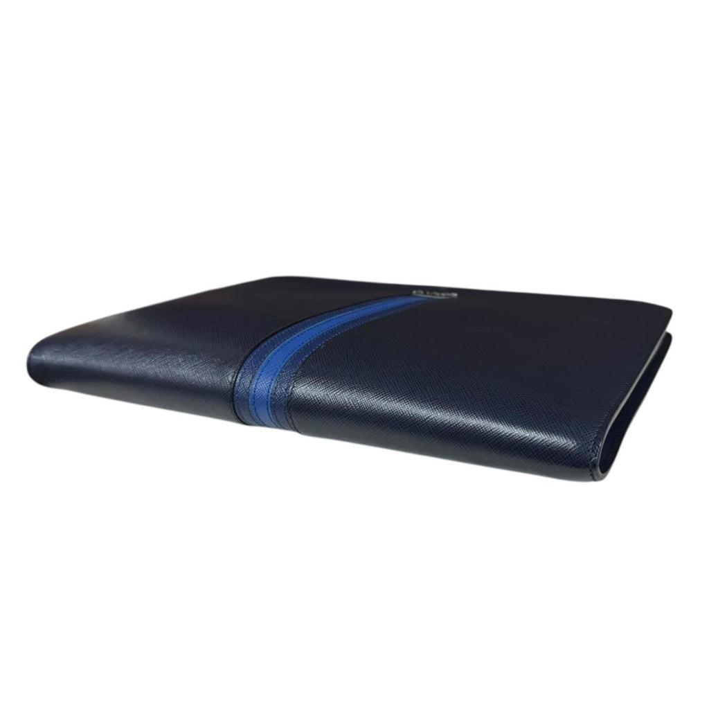 Prada Blue Navy Leather Clutch Bag