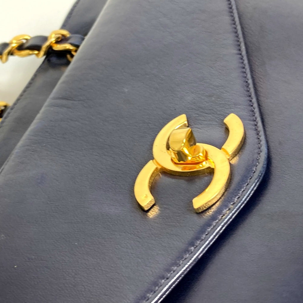 Chanel Navy Leather Shoulder Bag