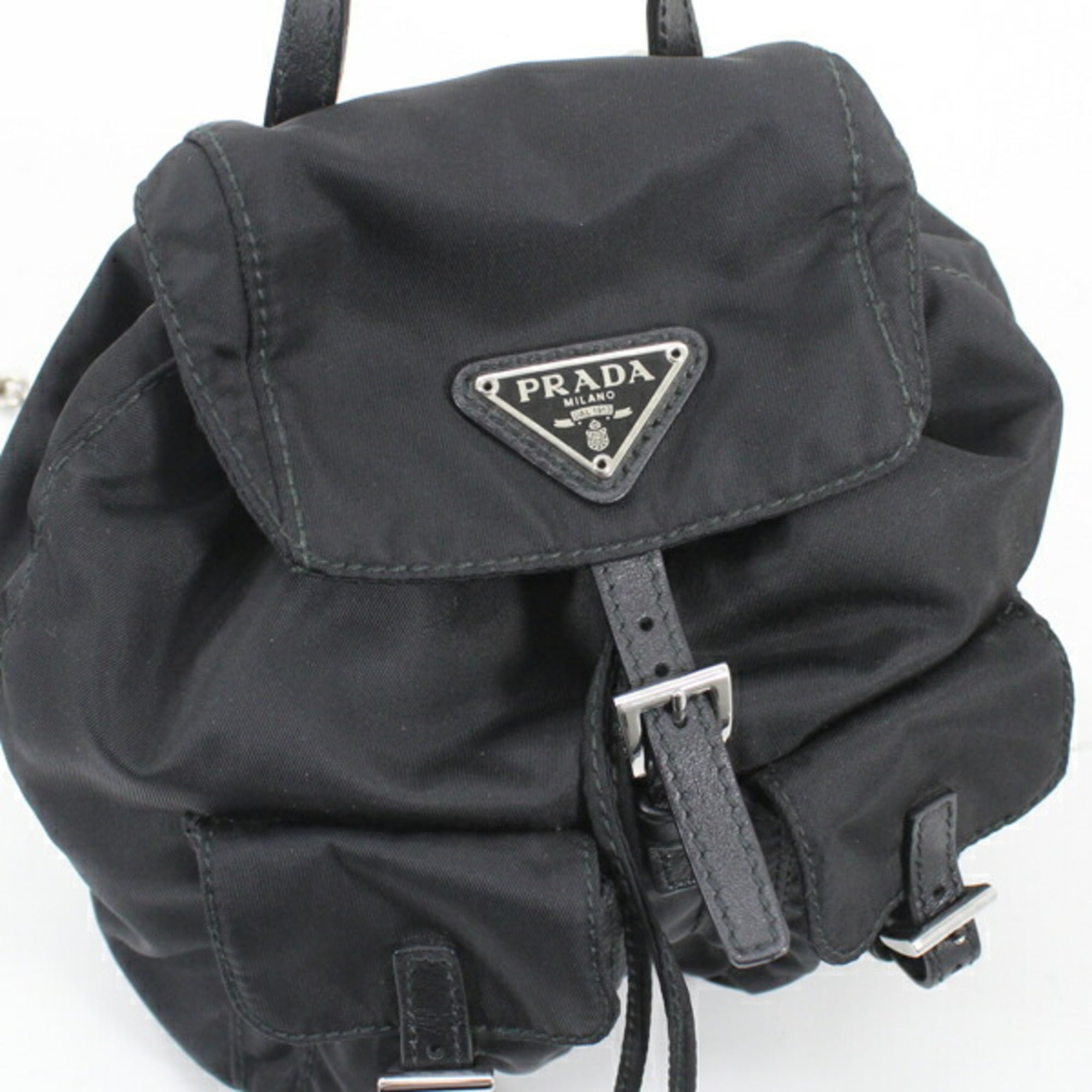 Prada Black Nero Nylon Leather Shoulder Bag