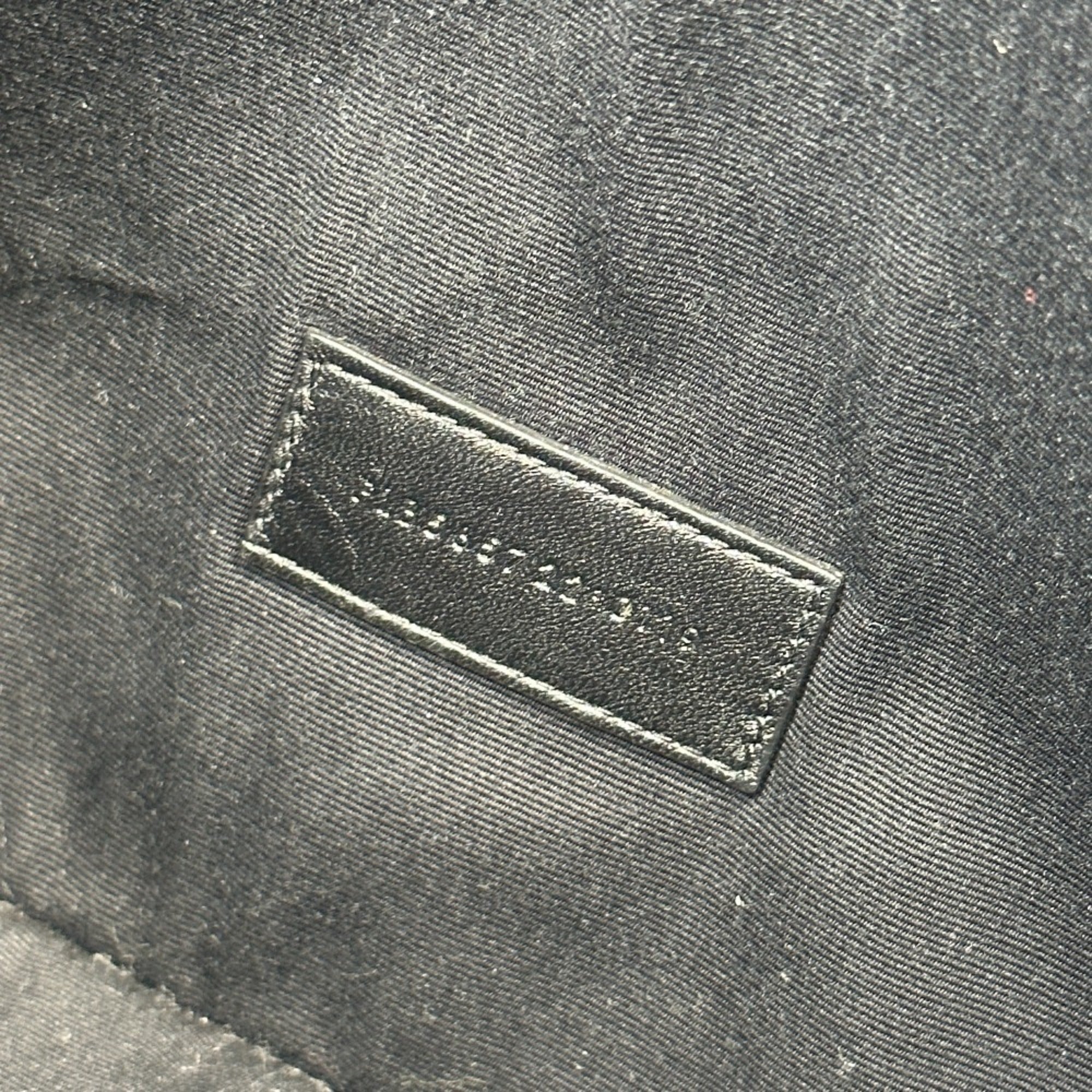 Saint Laurent Black Gray Coated Canvas Leather Clutch Bag Pouch (Pre-Owned)
