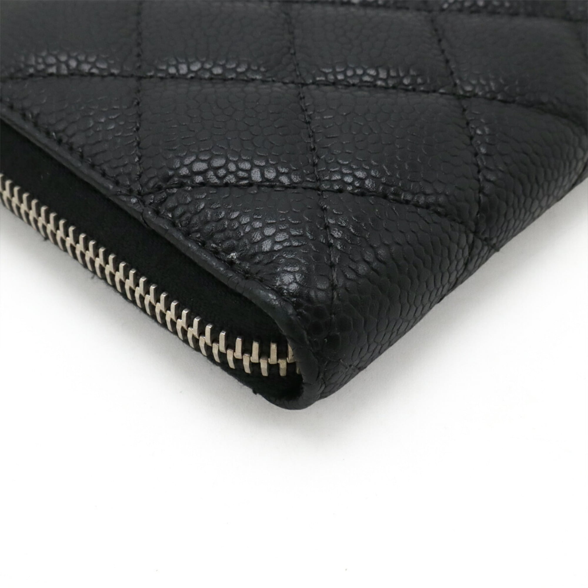 Chanel Matelasse Black Grained Calfskin Long Wallet (Bi-Fold)