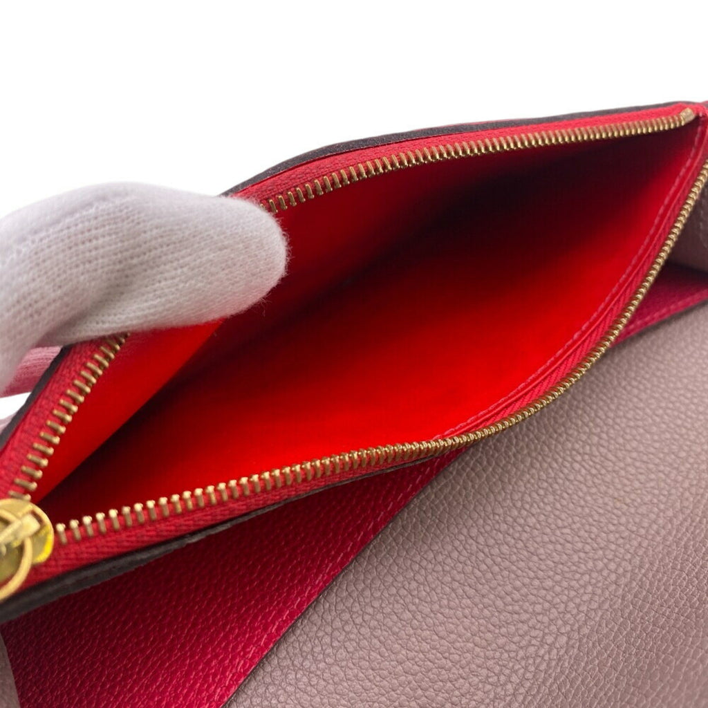 Louis Vuitton Gray Pink Monogram Empreinte Long Wallet (Tri-Fold)
