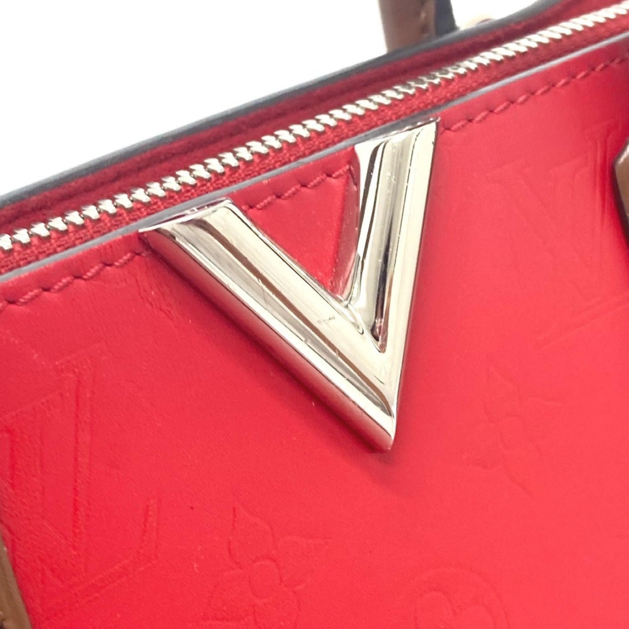 Louis Vuitton Red Color Leather Tote Bag