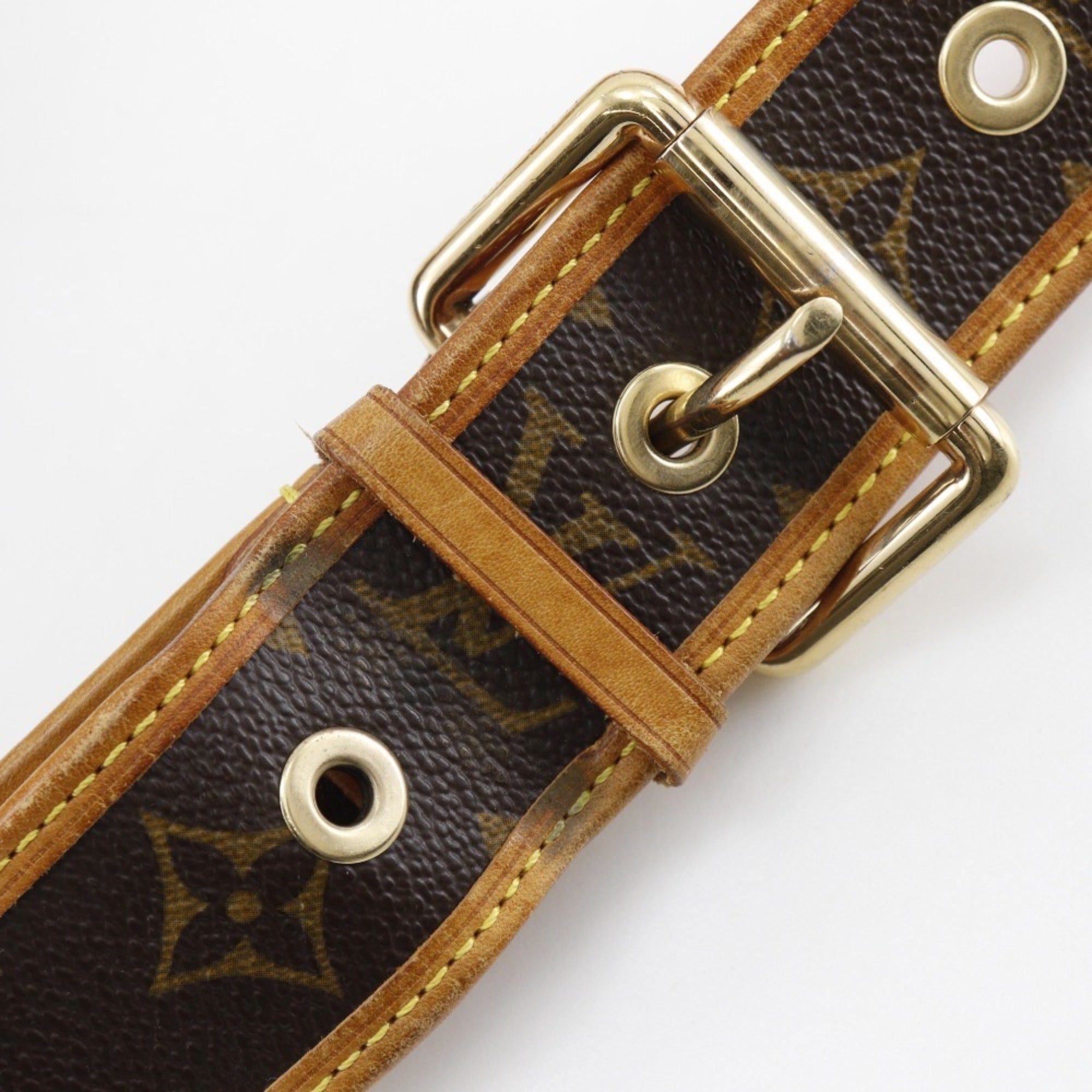 Louis Vuitton Brown Galle Orange Monogram Perforated Shoulder Bag