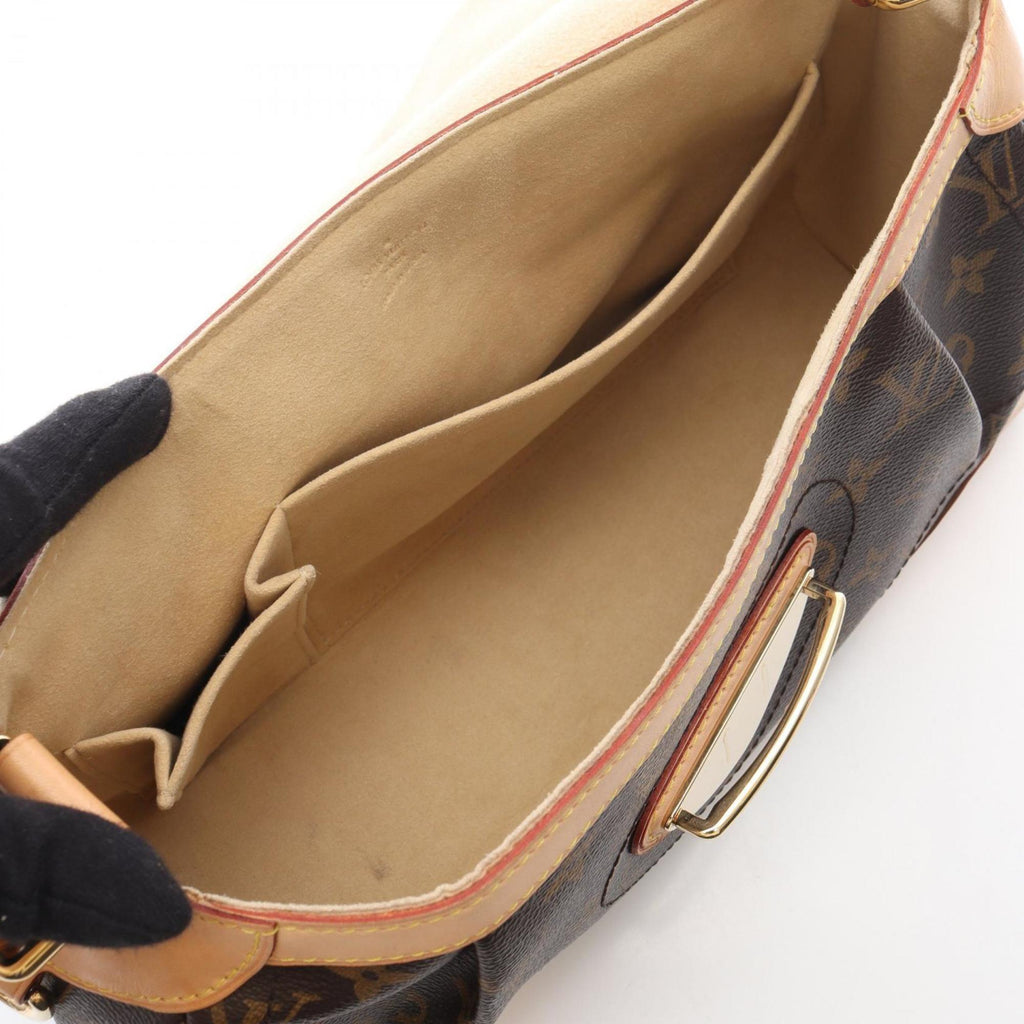 Louis Vuitton Brown Coated Canvas Leather Shoulder Bag