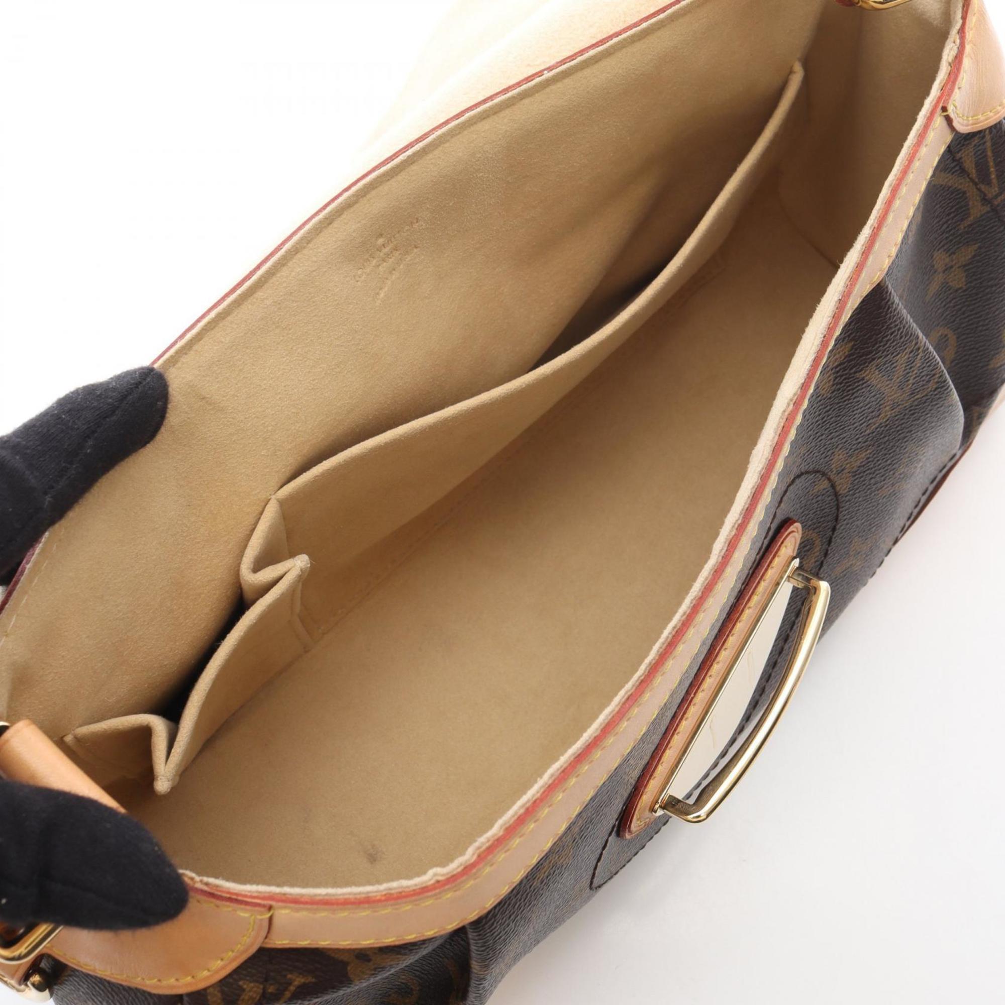 Louis Vuitton Brown Coated Canvas Leather Shoulder Bag