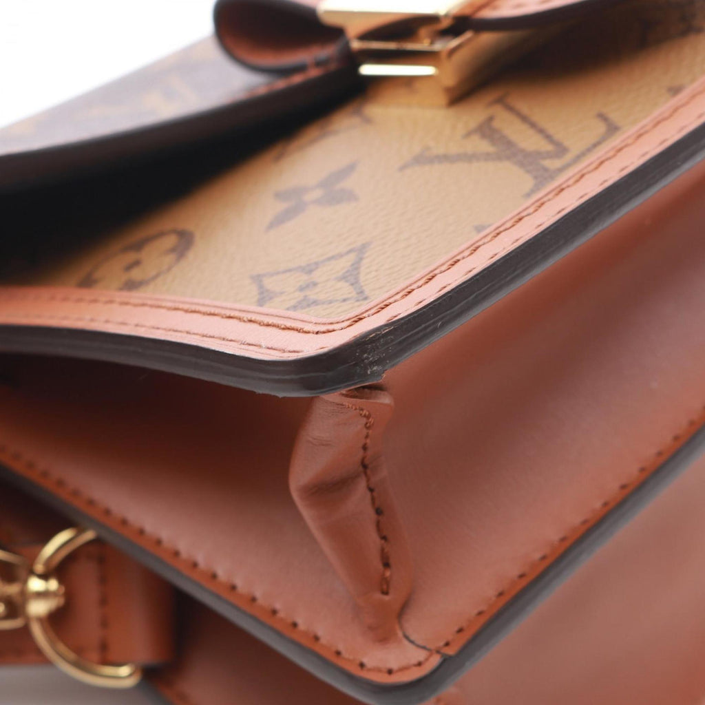 Louis Vuitton Beige Brown Monogram Reverse Coated Canvas Shoulder Bag
