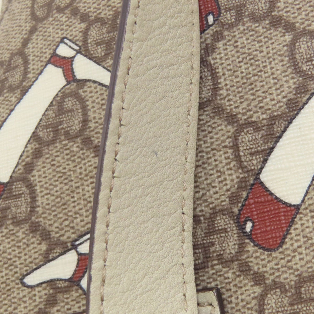 Gucci Brown White Pvc Handbag (Pre-Owned)