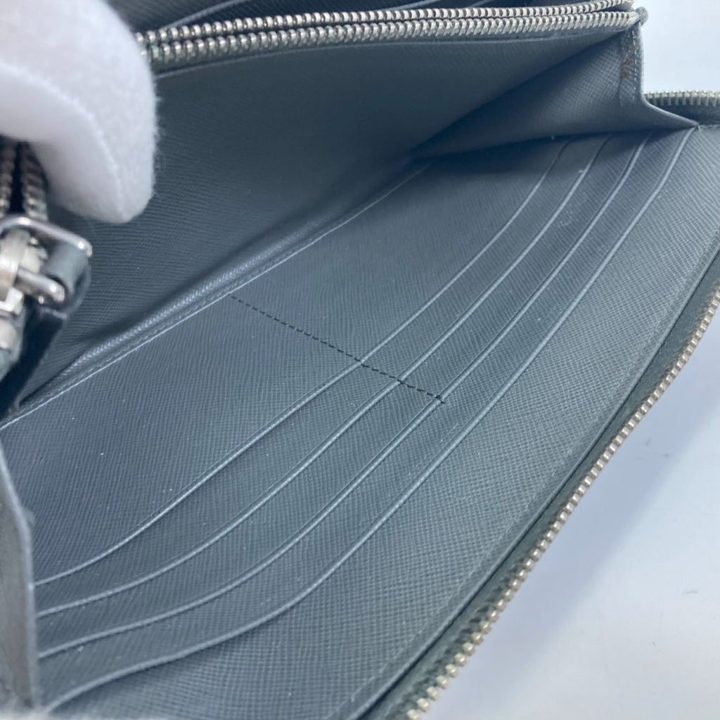 Prada Gray Saffiano Long Wallet (Bi-Fold)