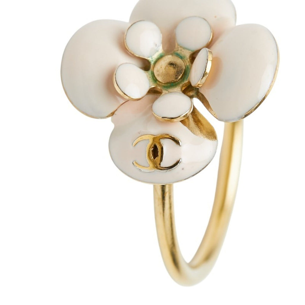 Chanel Enamel Gold Plating Band Ring
