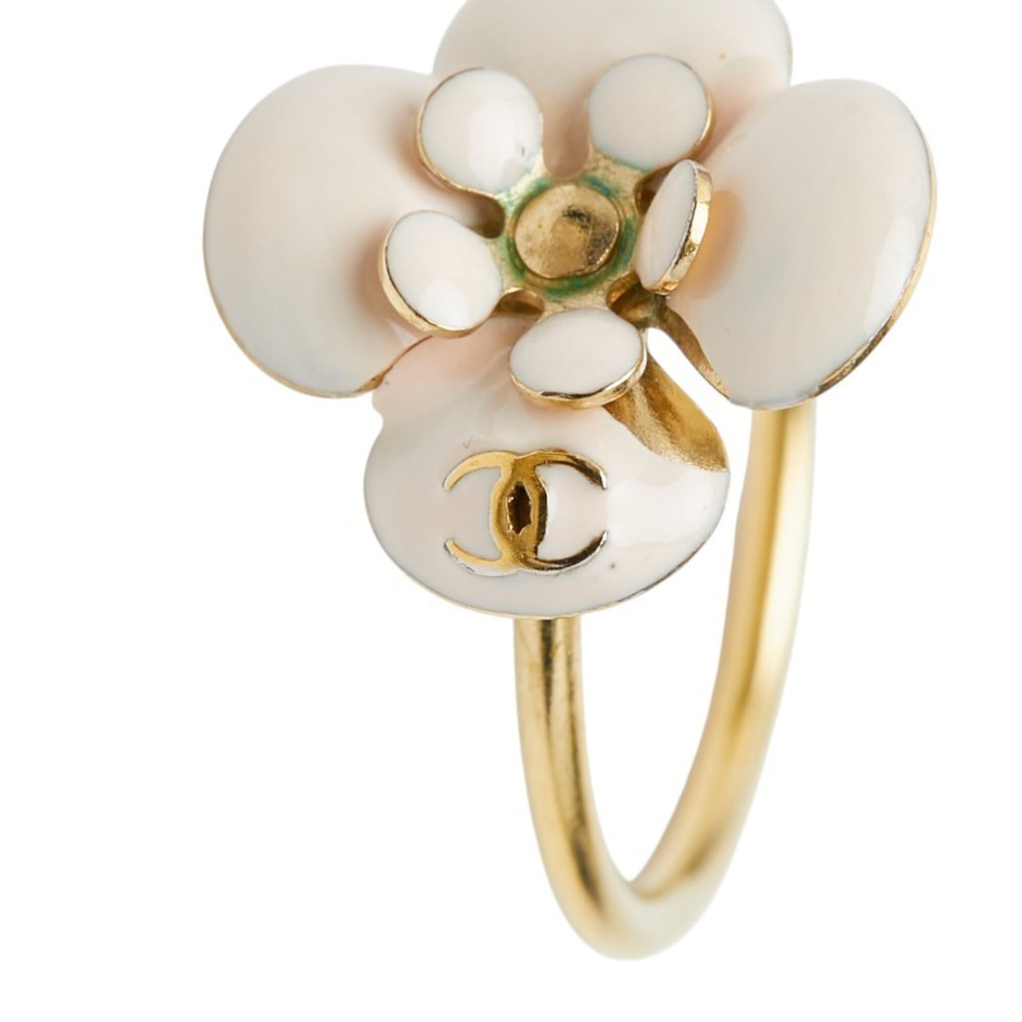 Chanel Enamel Gold Plating Band Ring