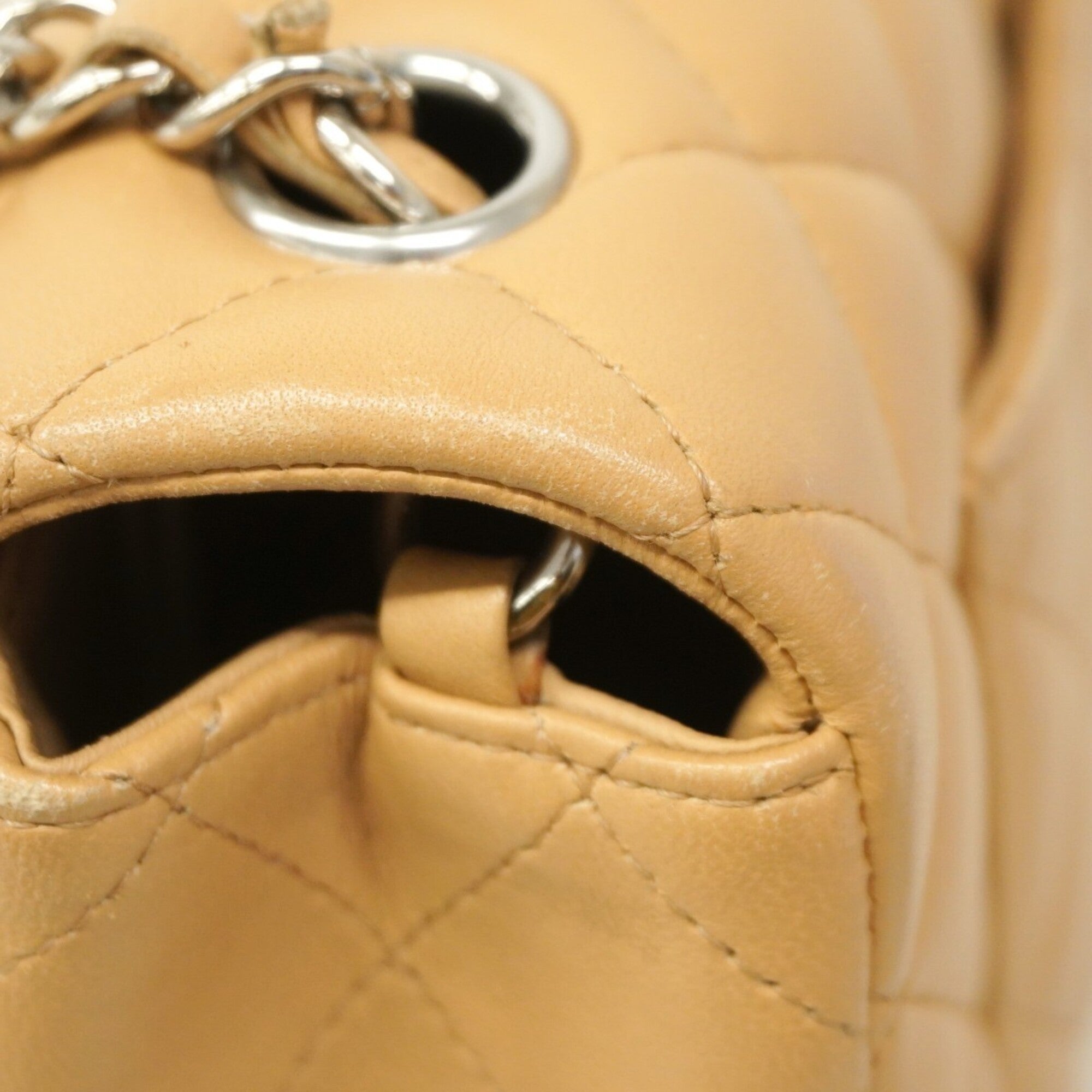 Chanel Beige Leather Shoulder Bag