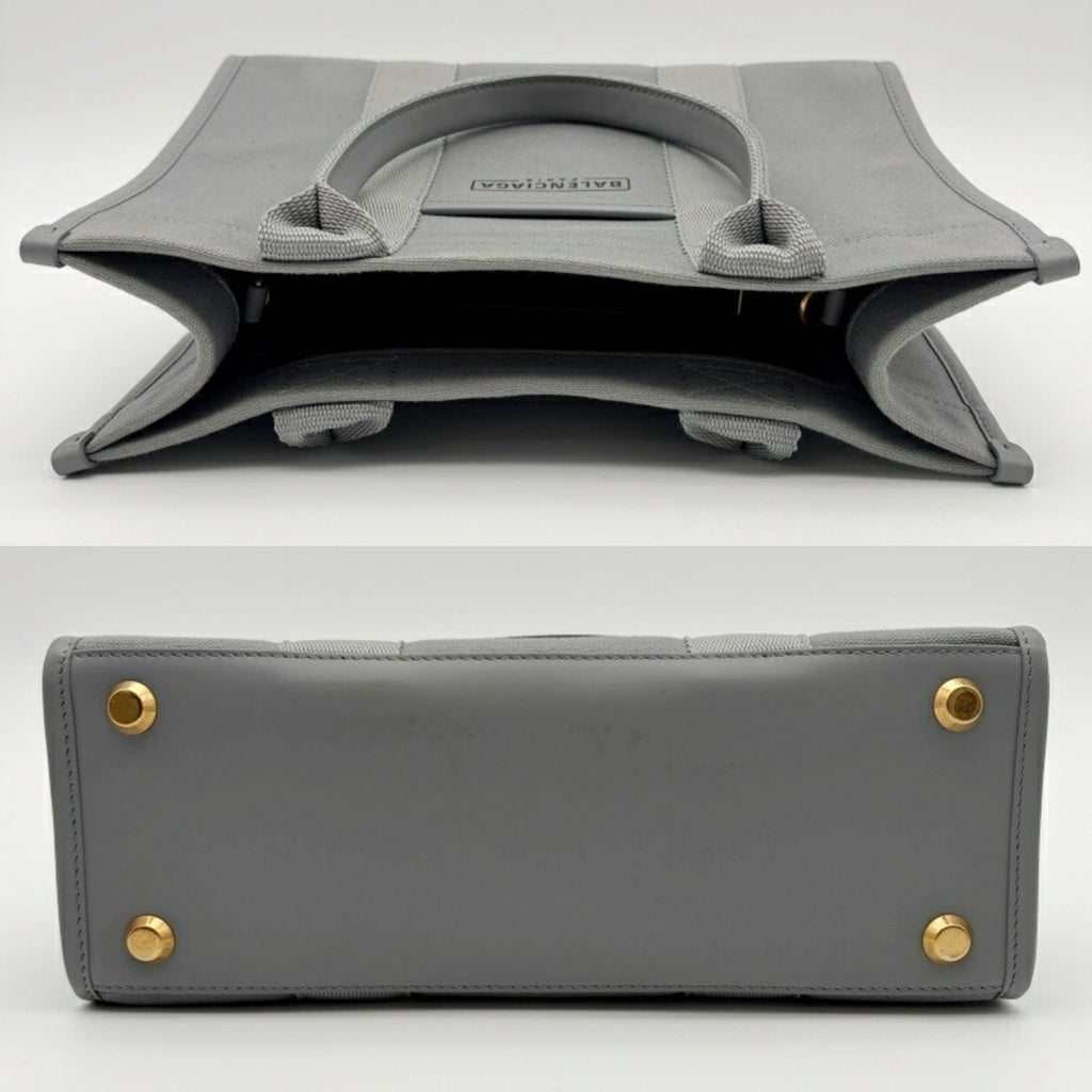 Balenciaga Gray Canvas Leather Tote